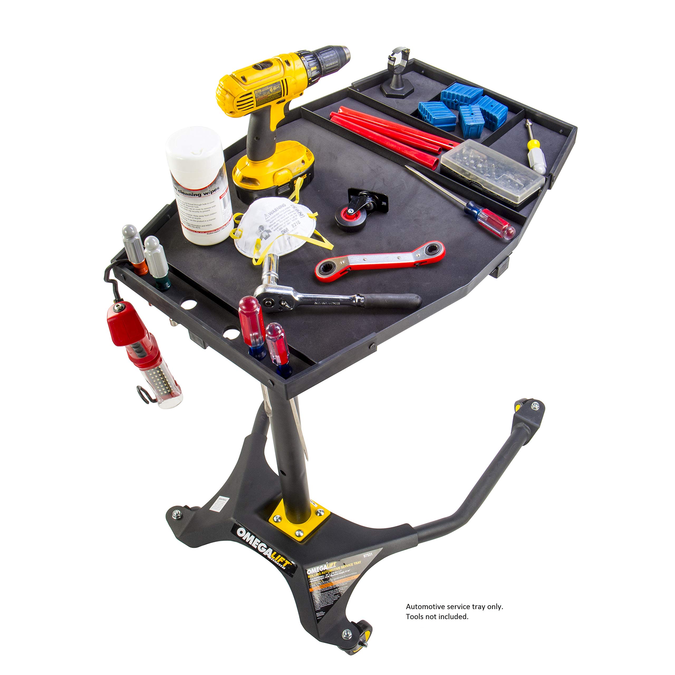 97531 Black Rolling Automotive Service Tray - 1 Pack Heavy Duty Utility Cart for Mechanics & DIY Car Repair - Perfect for Garage, Workshop & Auto Maintenance