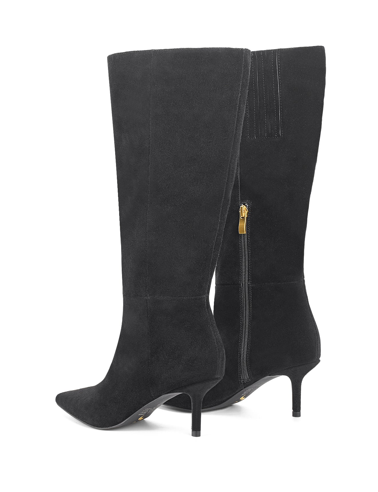Yonita Women's Black Suede Long Boots - Stylish Knee-High Winter Boots for Casual Outfits & Office Wear