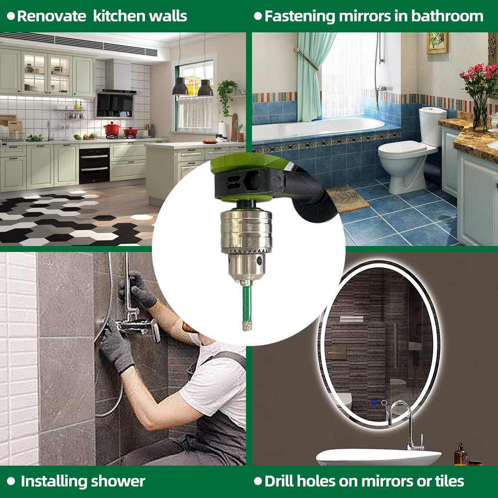 Porcelain Tile Diamond Drill Bits Set - Dry Diamond Hole Saw for Ceramic, Marble, Granite & Stone | Diamond Core Drill Bit Kit with Quick Change Shank | Perfect for Home Renovation, Bathroom Tiling & DIY Projects