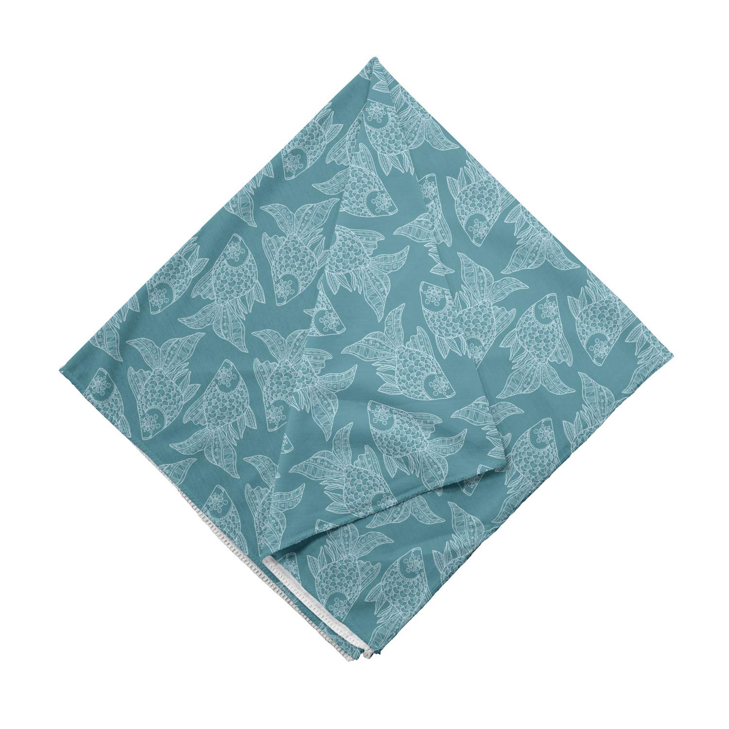 Ambesonne Nautical Bandana - Japanese Style Ornate Fish Print Unisex Headscarf & Neck Tie for Men Women | Perfect for Beach, Boating, Summer Fashion & Outdoor Activities