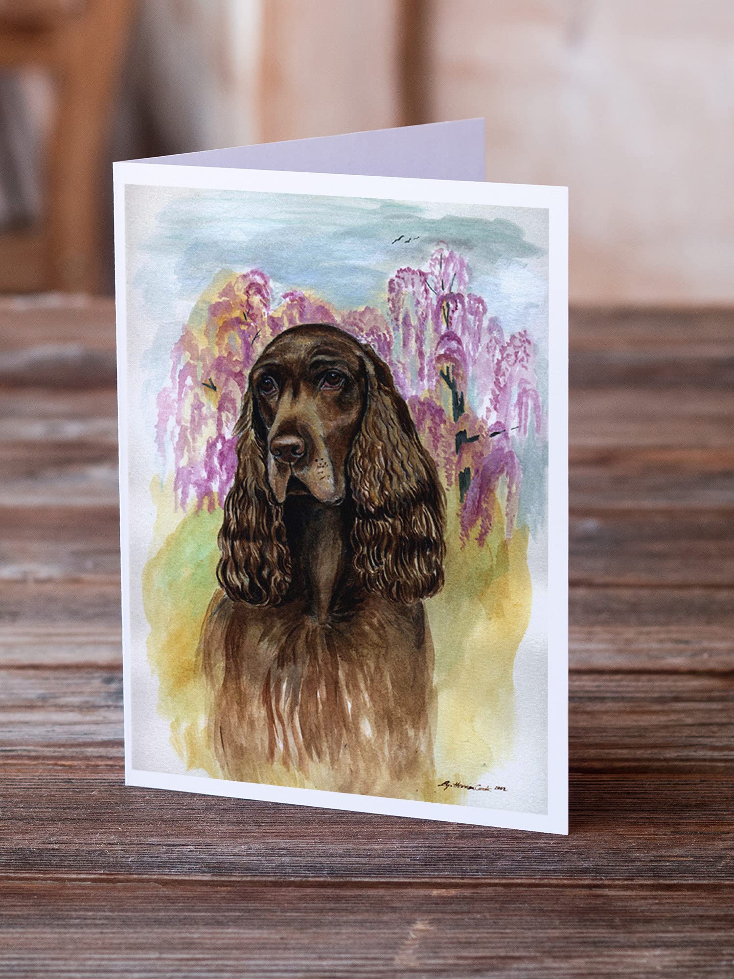 Field Spaniel Greeting Cards & Envelopes Set - Pack of 8 Blank A7 (5x7) Note Cards with Whimsical Design | Perfect for Thank You Notes, Birthday Wishes & Special Occasions | Caroline's Treasures 7033GCA7P