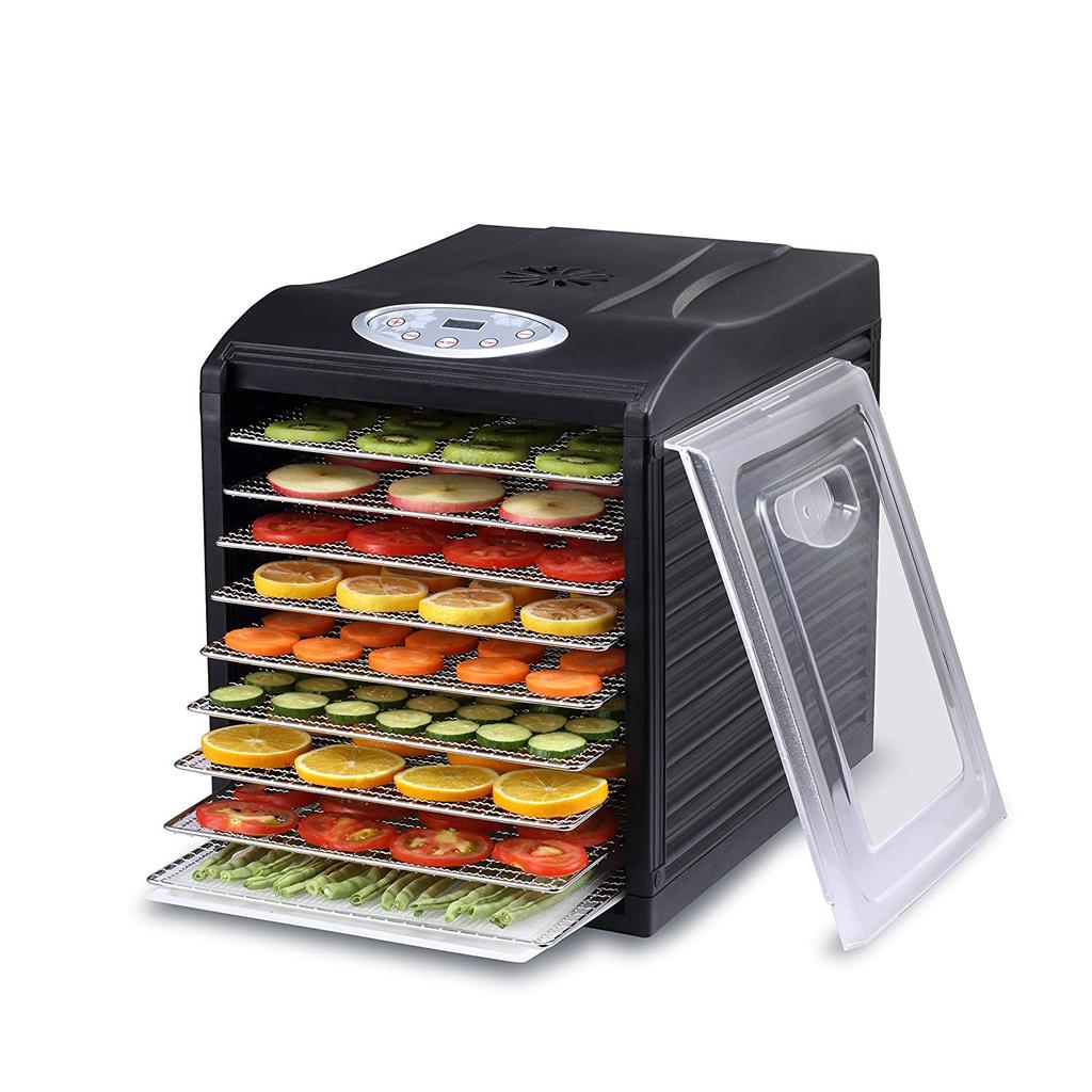Samson Silent 9 Tray Food Dehydrator with Stainless Steel Trays - Perfect for Drying Fruits, Vegetables, Herbs, and Making Jerky at Home
