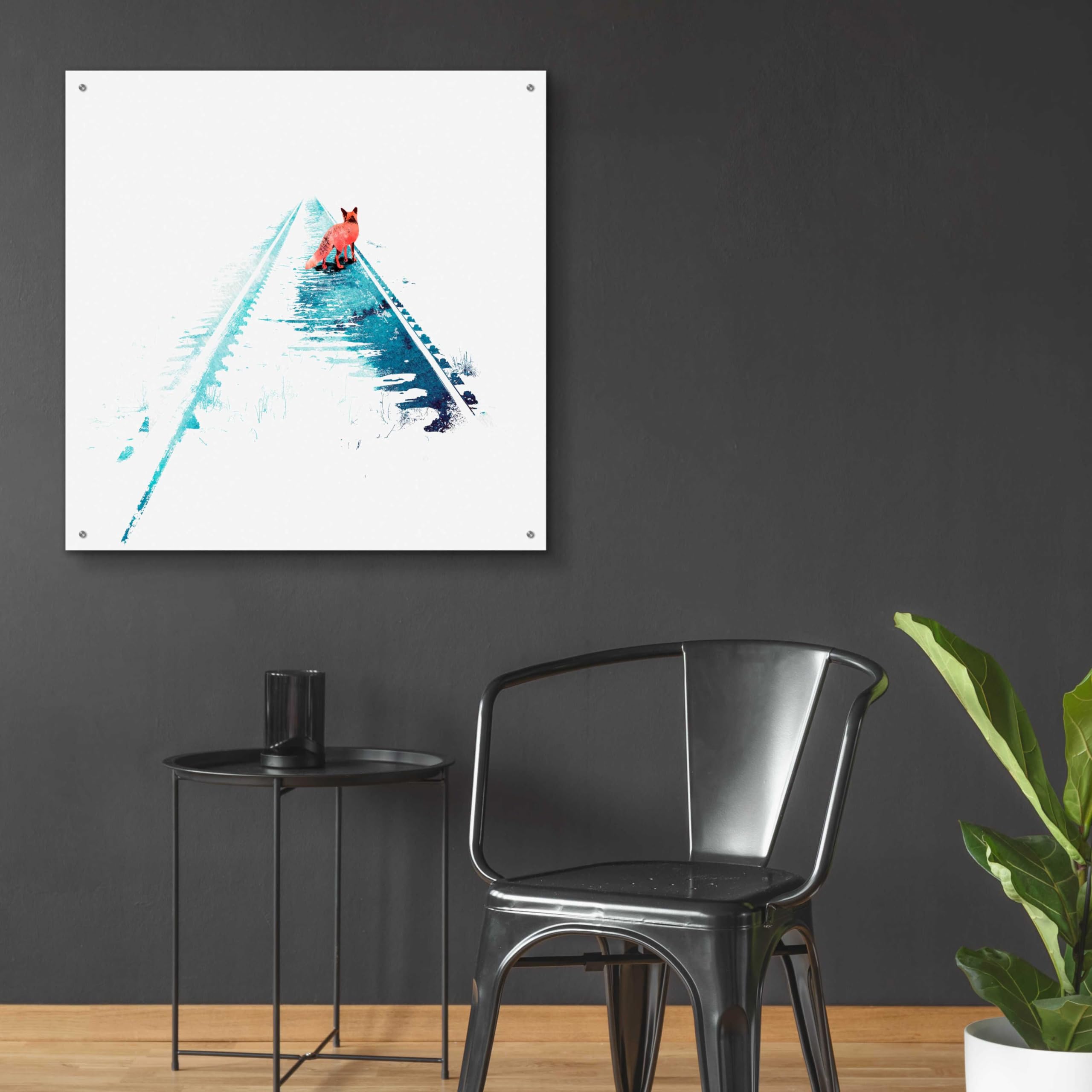 Robert Farkas 'From Nowhere to Nowhere' Acrylic Glass Wall Art - 36x36 Inches Modern Abstract Painting for Living Room, Office & Gallery Decor