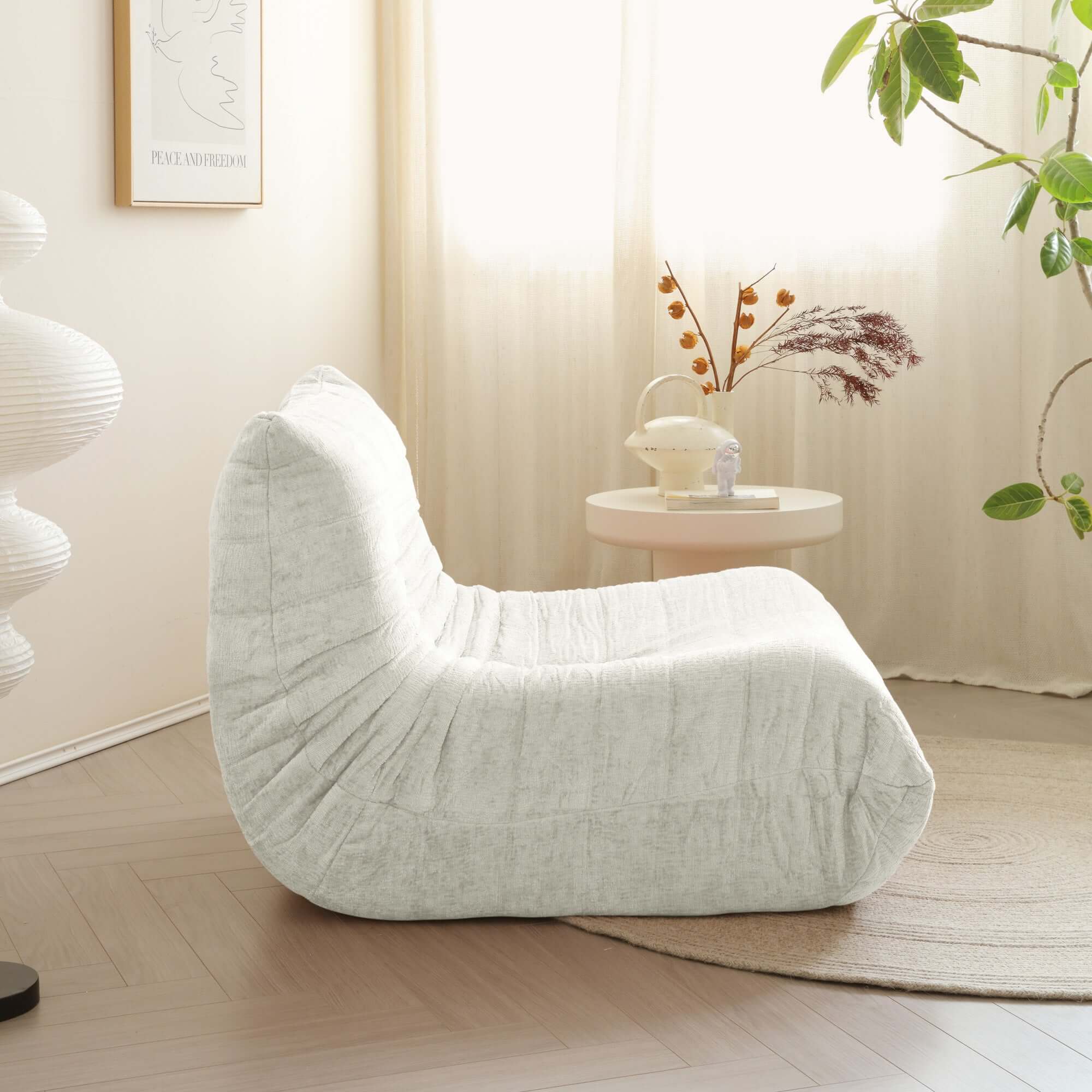 Comfortable Compressed Foam Floor Couch - Soft Chenille Togo Style Sofa for Living Room, Bedroom, Dorm or Lounge - Perfect for Relaxing, Reading and Entertaining Guests