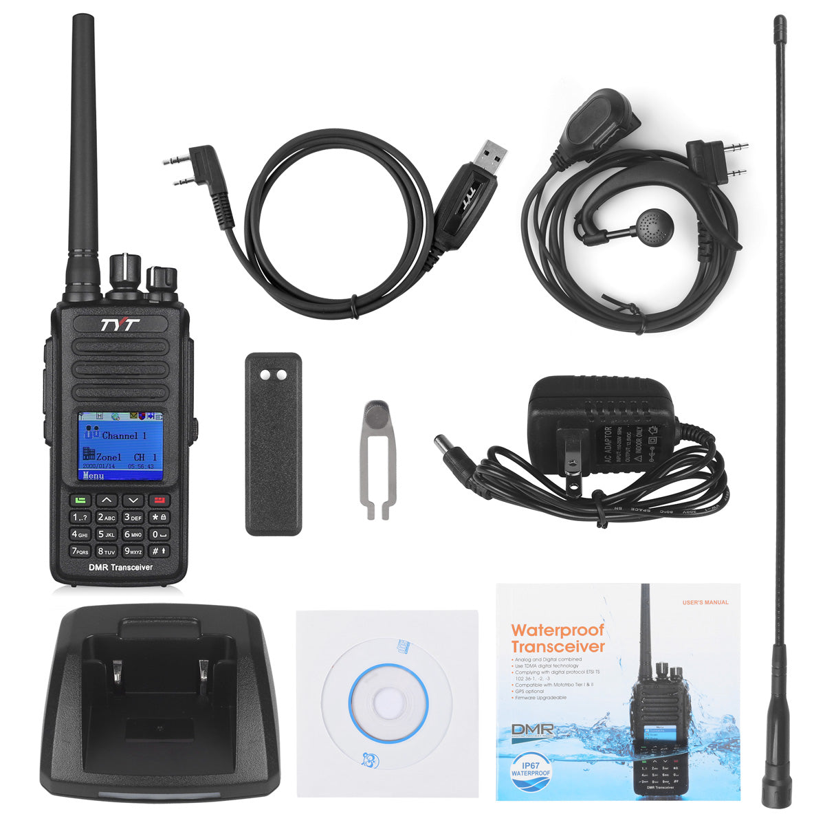 TYT MD-390G Waterproof VHF Two-Way Radio with GPS Navigation - Ideal for Outdoor Adventures, Marine Use & Emergency Communication