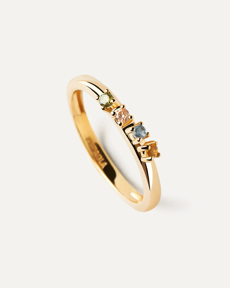PDPAOLA Rainbow Wing AN01 C10 Women's Anello Ring - Elegant & Colorful Jewelry for Daily Wear, Parties & Special Occasions