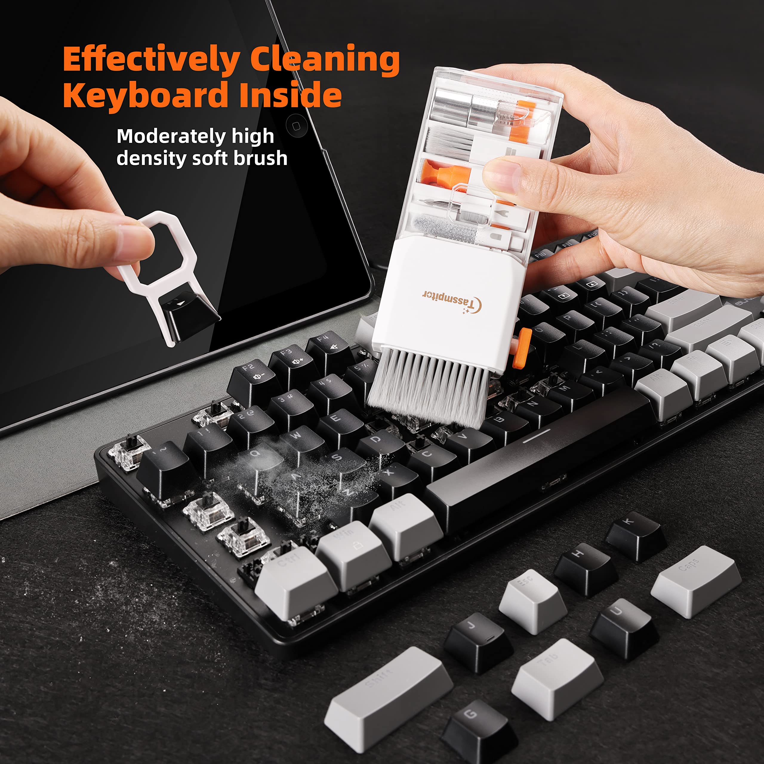 Premium Keyboard Cleaner Kit - All-in-One Laptop Cleaning Tools for MacBook, iPad, iPhone & Electronics | Portable Brush Set for Computer, Tablet, Camera Lens, Earbuds & Monitor | Perfect for Home, Office & Travel Use