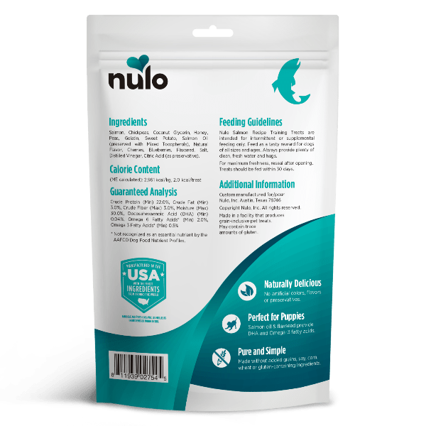 Nulo Freestyle Salmon Recipe Dog Training Treats - High Protein, Grain-Free, All-Natural Rewards for Puppy & Adult Dogs - Perfect for Obedience Training, Behavior Rewards & Positive Reinforcement