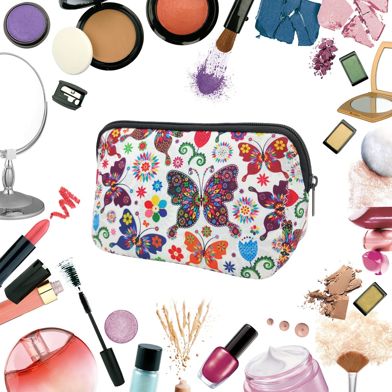 Waterproof Neoprene Cosmetic Bag - Travel Toiletry Organizer for Women | Perfect for Makeup & Travel Essentials
