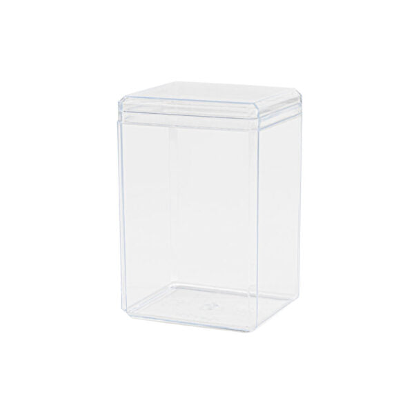 9 oz. Clear Plastic Storage Boxes with Lids - Set of 4 | Airtight Food Containers for Kitchen Pantry Organization, Meal Prep & Office Supplies Storage