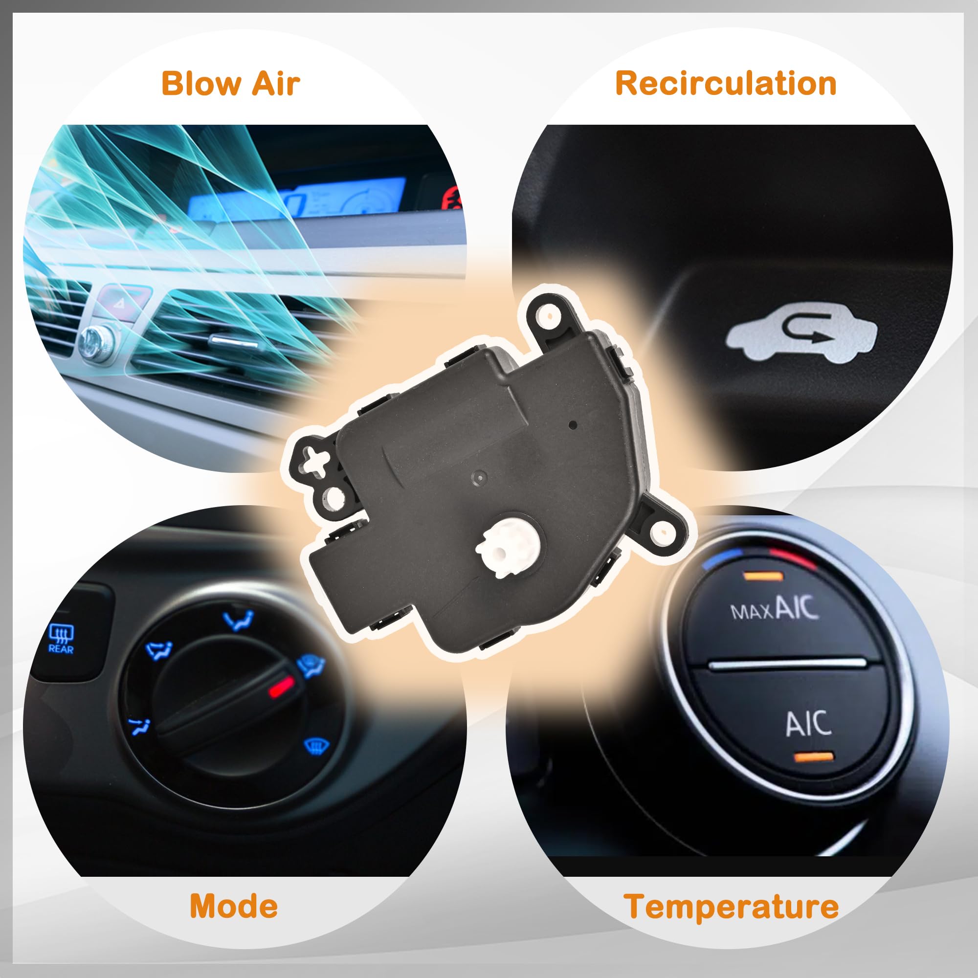 HVAC Blend Door Actuator Replacement for Chrysler 300 Town & Country Dodge Challenger Charger Dakota Grand Caravan Magnum Ram C/V - Compatible with 68033337AA 68031977AA 68238243AA - Perfect for Climate Control System Repair & Maintenance