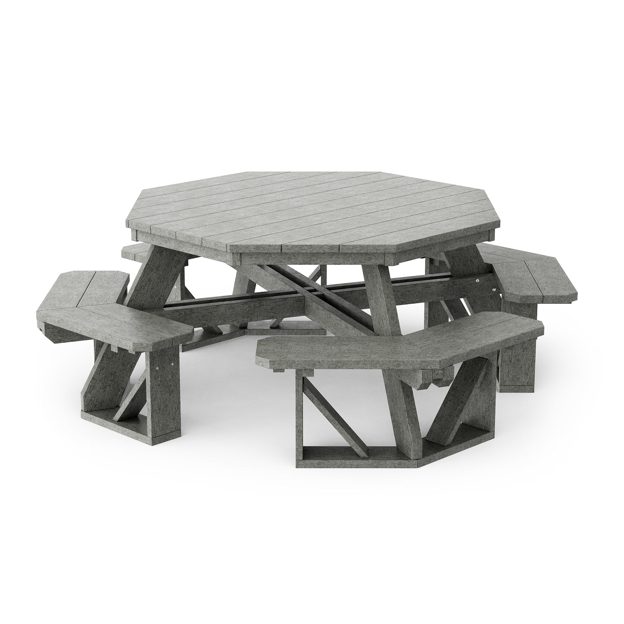 Heritage Octagon Picnic Table - 8-Person Outdoor Dining Set for Backyard, Patio, Garden, Park & Camping - Durable All-Weather Wooden Picnic Bench