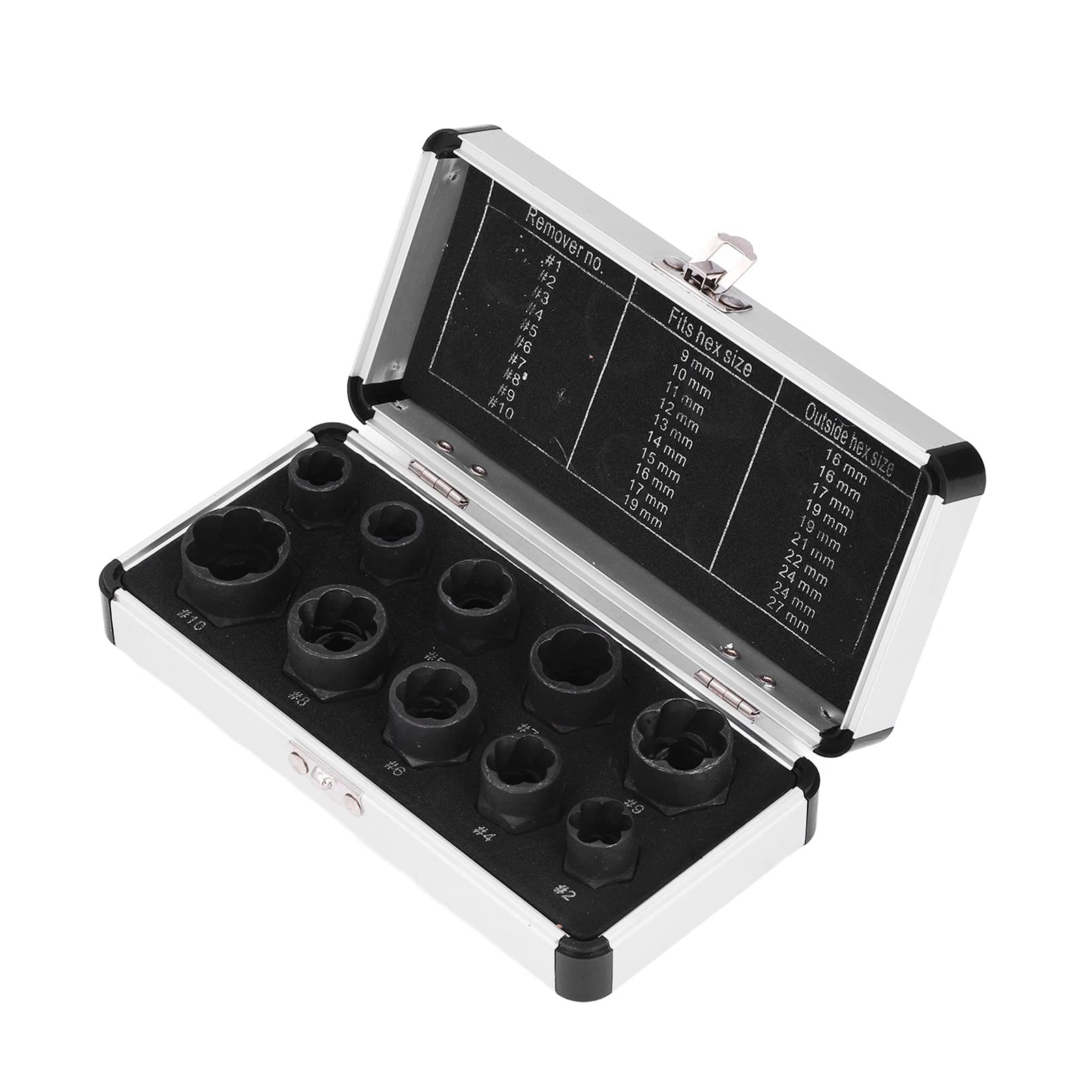10Pcs Nut Remover Set - Bolt Extractor Tool Kit for Stripped & Damaged Screws - Automotive Repair, Plumbing & DIY Home Improvement Projects