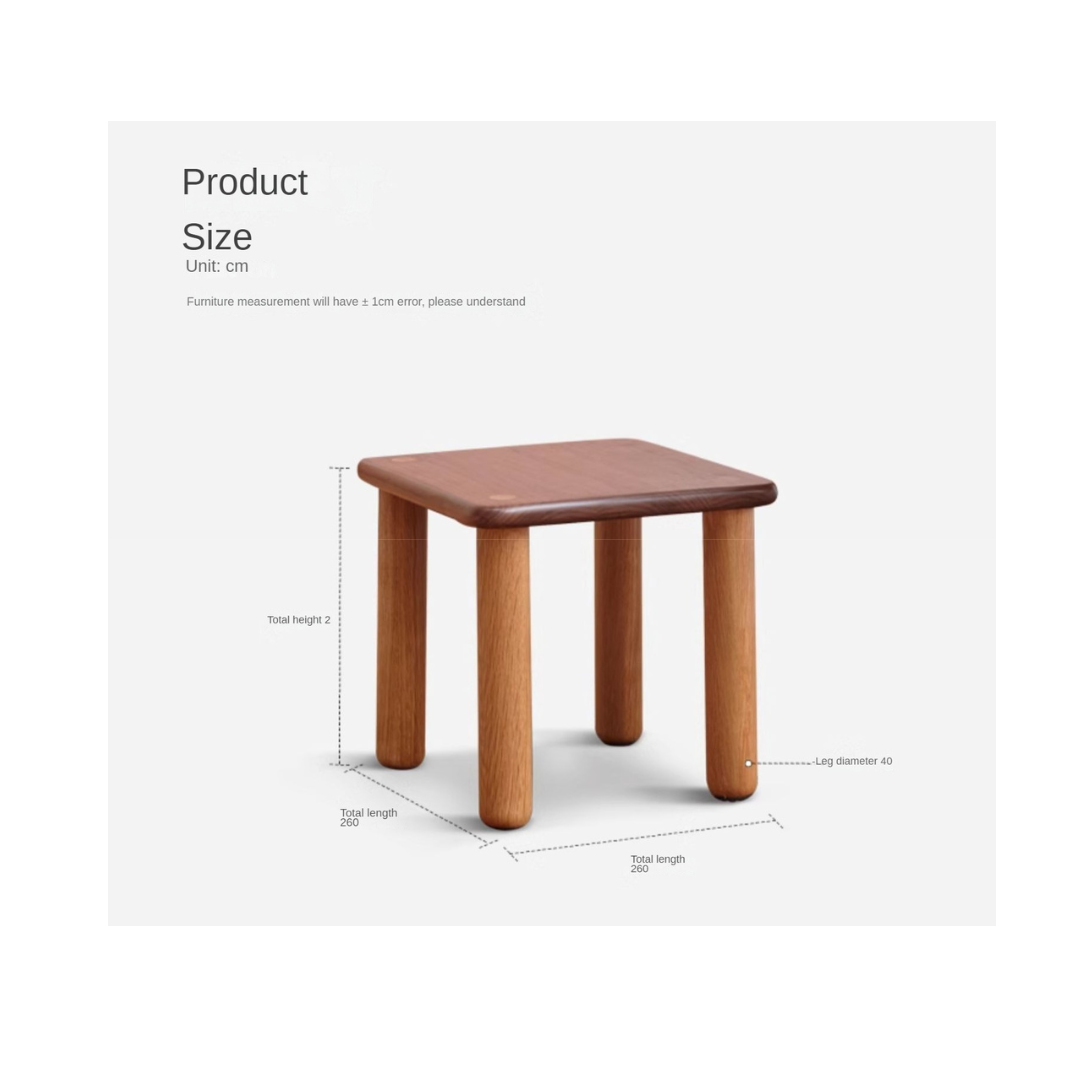 Solid Oak & Black Walnut Kids Small Stool - Durable Wooden Step Stool for Children - Perfect for Bathroom, Kitchen, and Playroom Use