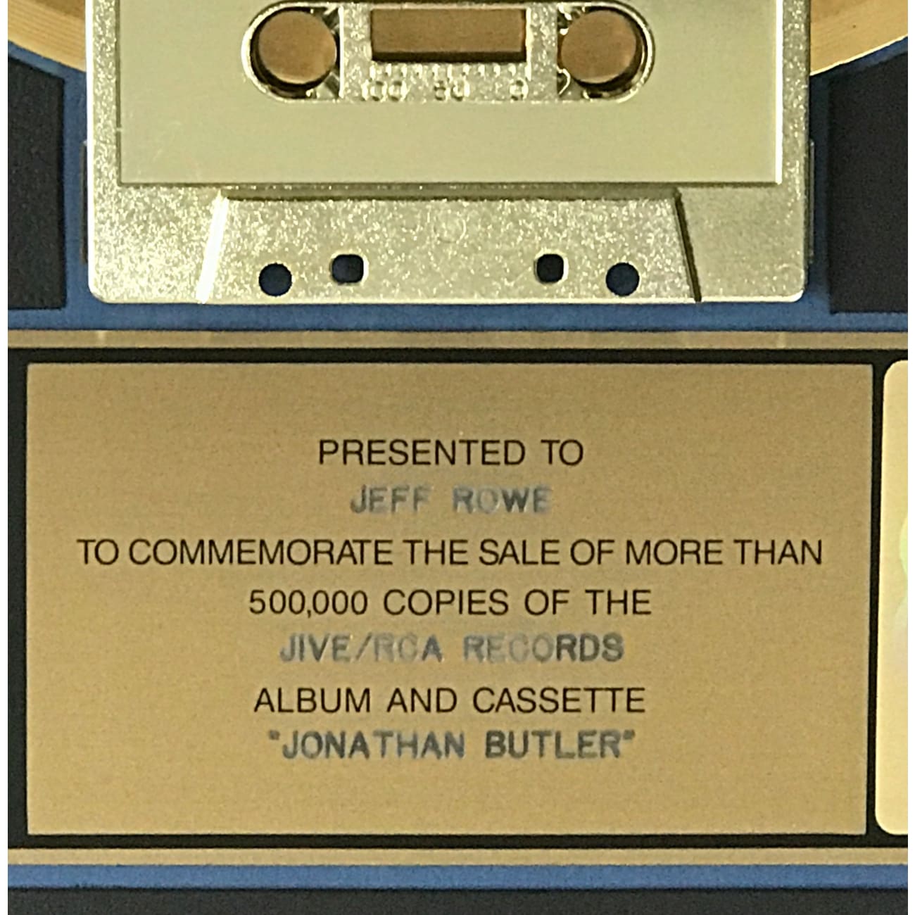 Jonathan Butler Debut RIAA Gold Album Award - Certified Music Collectible for Fans & Memorabilia Enthusiasts - Perfect for Display in Home, Office, or Music Studio
