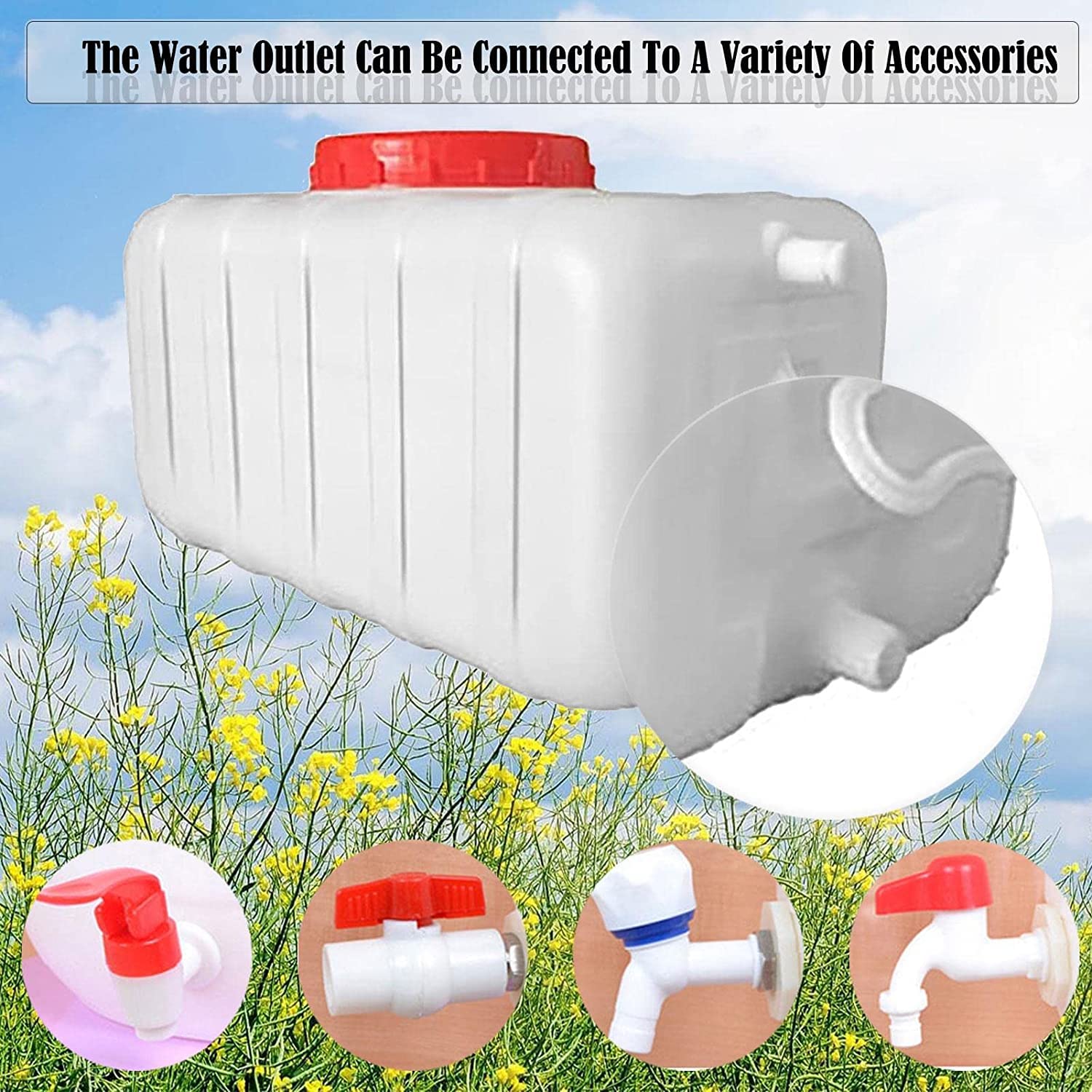 300L Portable Rain Barrel with Tap - Heavy Duty Plastic Water Storage Tank for Emergency, Gardening & Outdoor Use | Durable & Leak-Proof Water Container