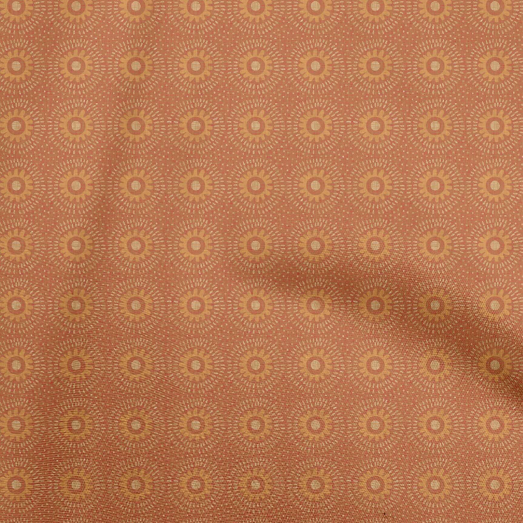 oneOone Rayon Orange African Print Fabric by The Yard - 56