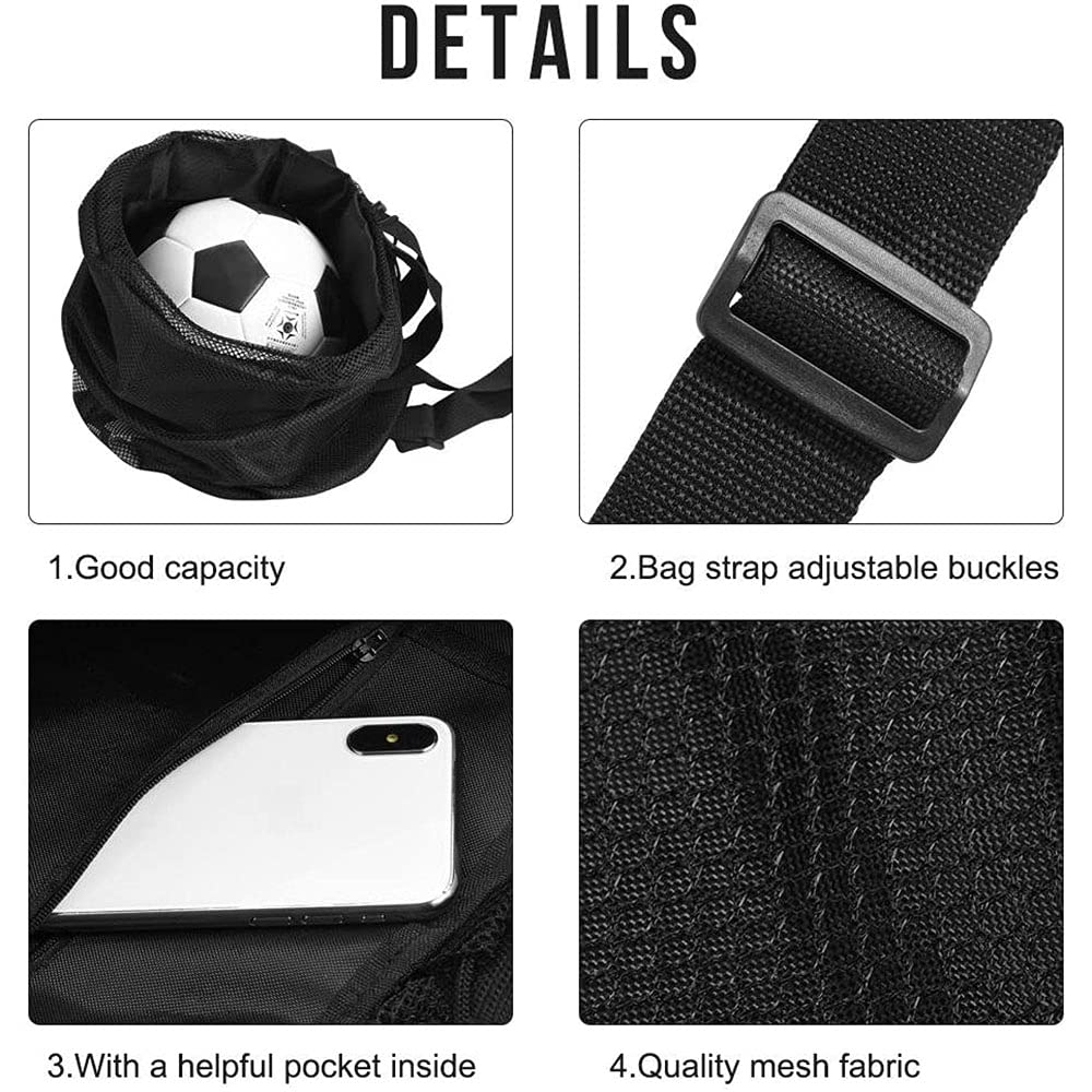 Adjustable Mesh Gym Backpack - Basketball Sports Bag with Drawstring, Multi-Purpose Workout Sack for Fitness, Training & Basketball - Perfect for Gym, Travel & Outdoor Sports (Black)