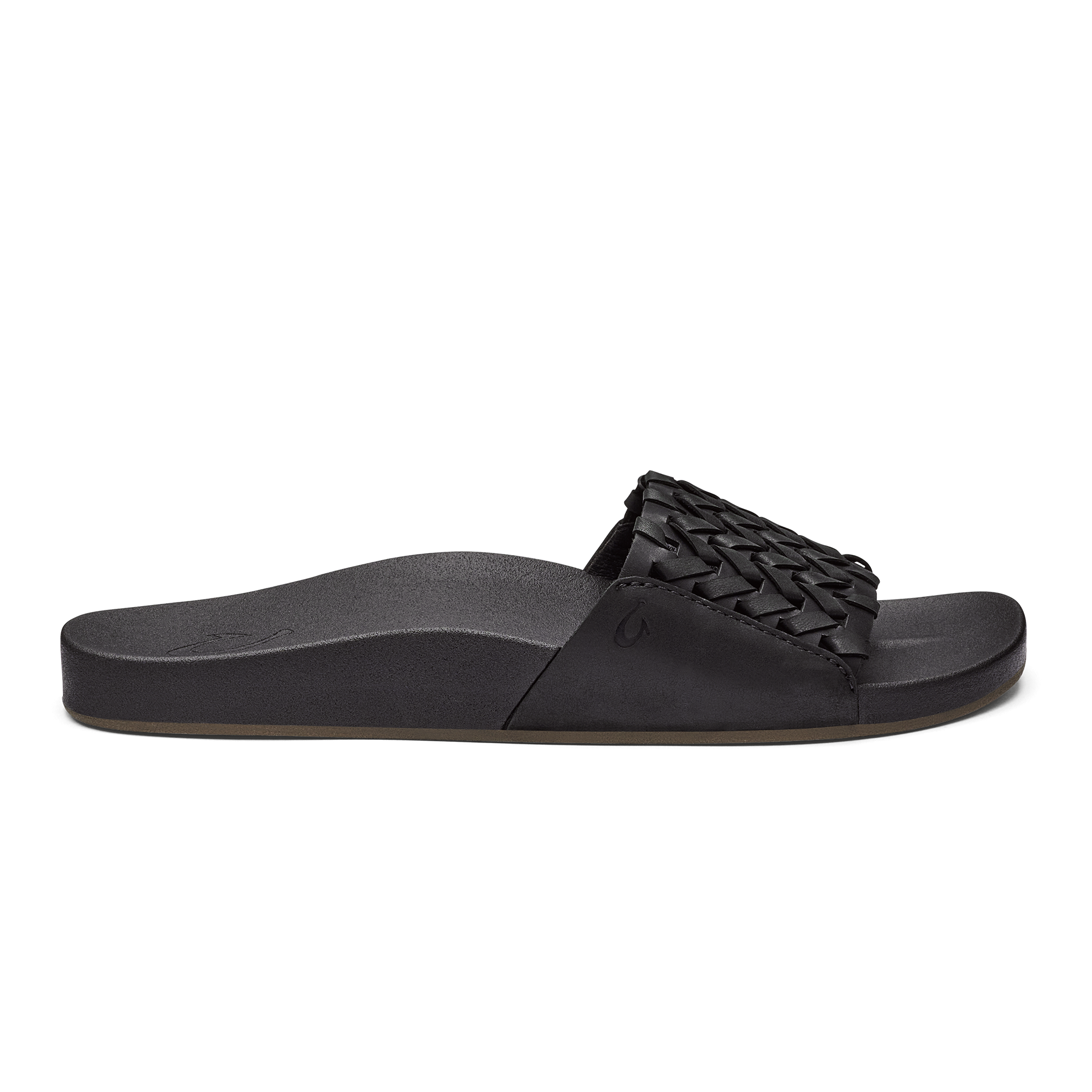 Kamola Women's Leather Slide Sandals - Black | Comfortable Summer Casual Shoes for Beach, Pool & Home Wear