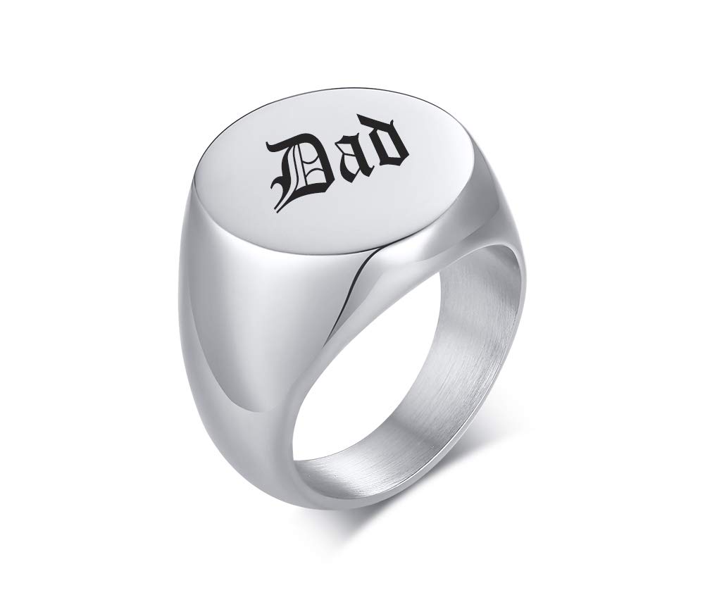 MPRAINBOW Stainless Steel Urn Signet Ring for Men - Cremation Jewelry for Ashes, Memorial Keepsake - Perfect for Honoring Loved Ones, Grieving & Remembrance