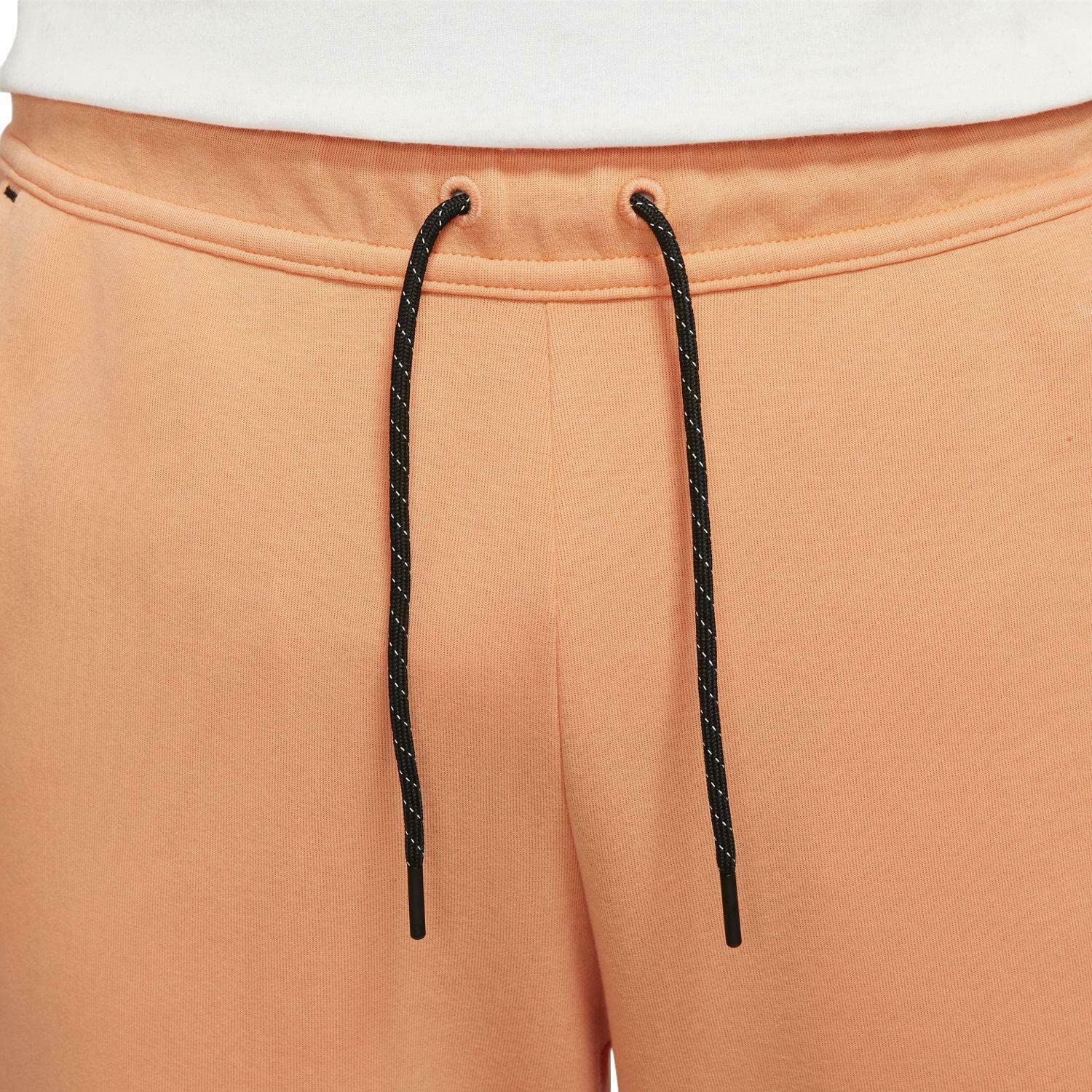Nike Sportswear Men's Washed Tech Fleece Joggers Pants - Orange Frost/Black, Large Size | Comfortable Athletic Sweatpants for Running, Gym & Casual Wear