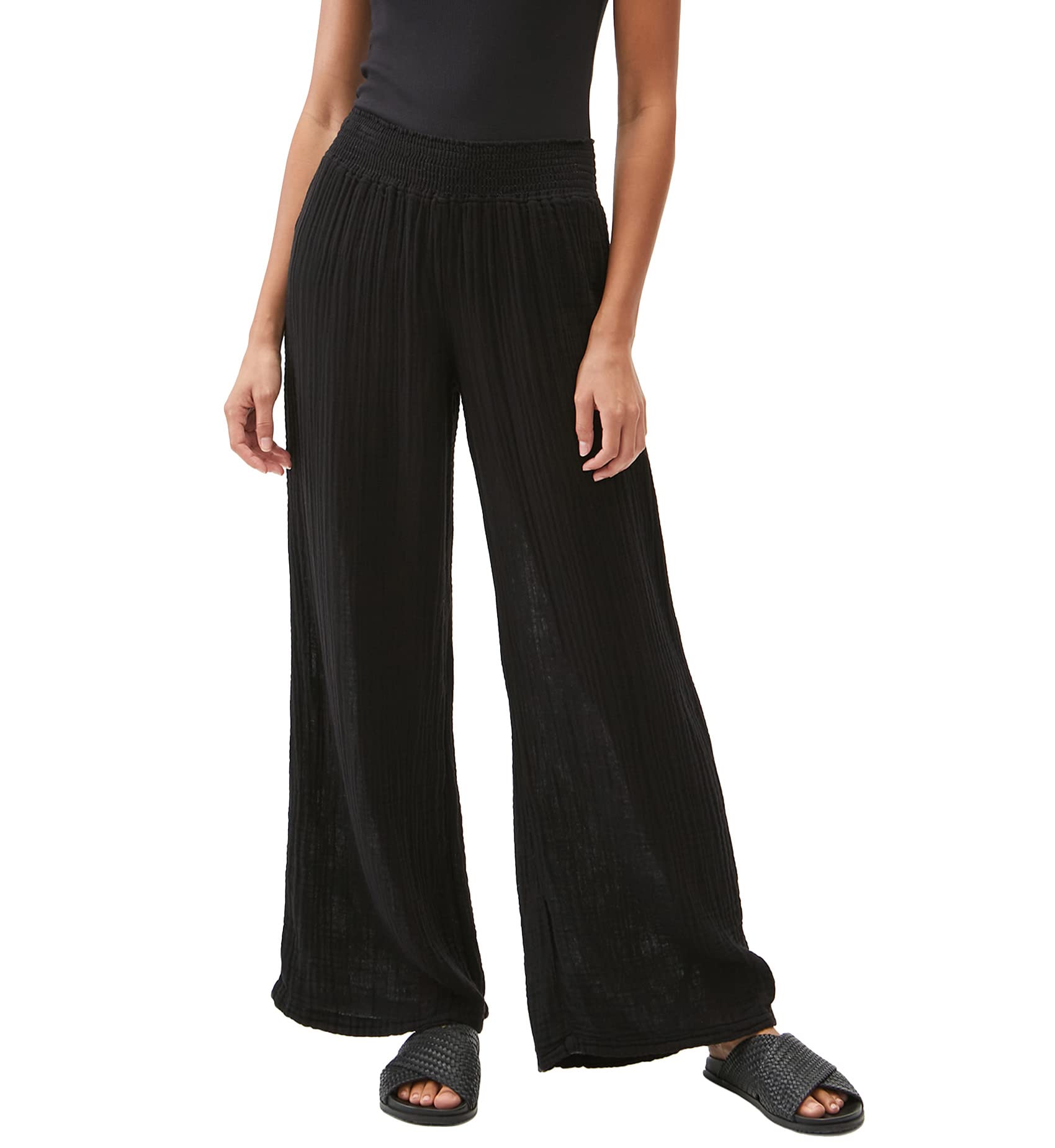 Michael Stars Women's Susie Gauze Pants - Casual Elastic Waist Loose Fit Summer Beach Pants for Travel, Yoga & Lounge Wear