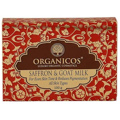 Organic Herbal Saffron & Goat Milk Soap Bar for Men & Women - All Natural, Gentle Cleanser for Soft, Supple Skin - Moisturizing Bath Soap for All Skin Types | Perfect for Daily Skincare, Sensitive Skin & Spa Relaxation