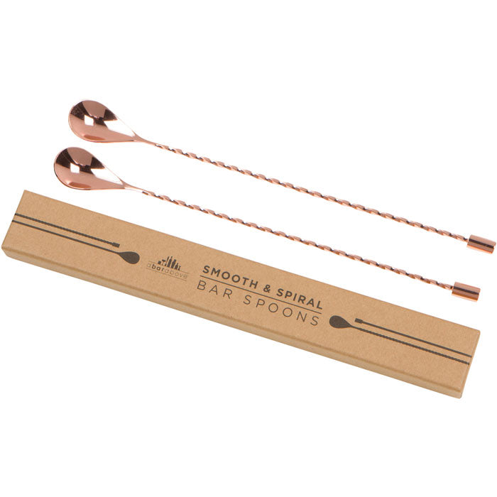 Vintage Copper Bar Spoons - 12 Inch Classic Cocktail Mixing Spoon for Bartenders & Home Bars - Perfect for Stirring, Layering & Crafting Cocktails