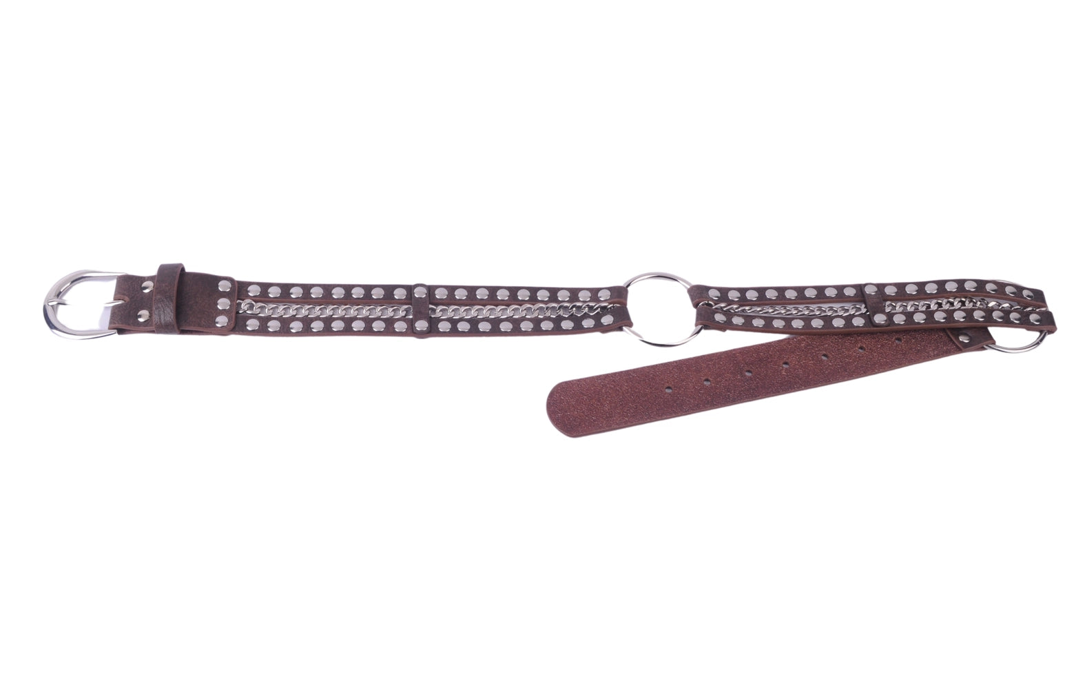 Edgy Ring Bound Chain Patent Leather Belt for Women - Stylish Punk Gothic Fashion Accessory | Perfect for Casual Outfits, Parties & Night Out
