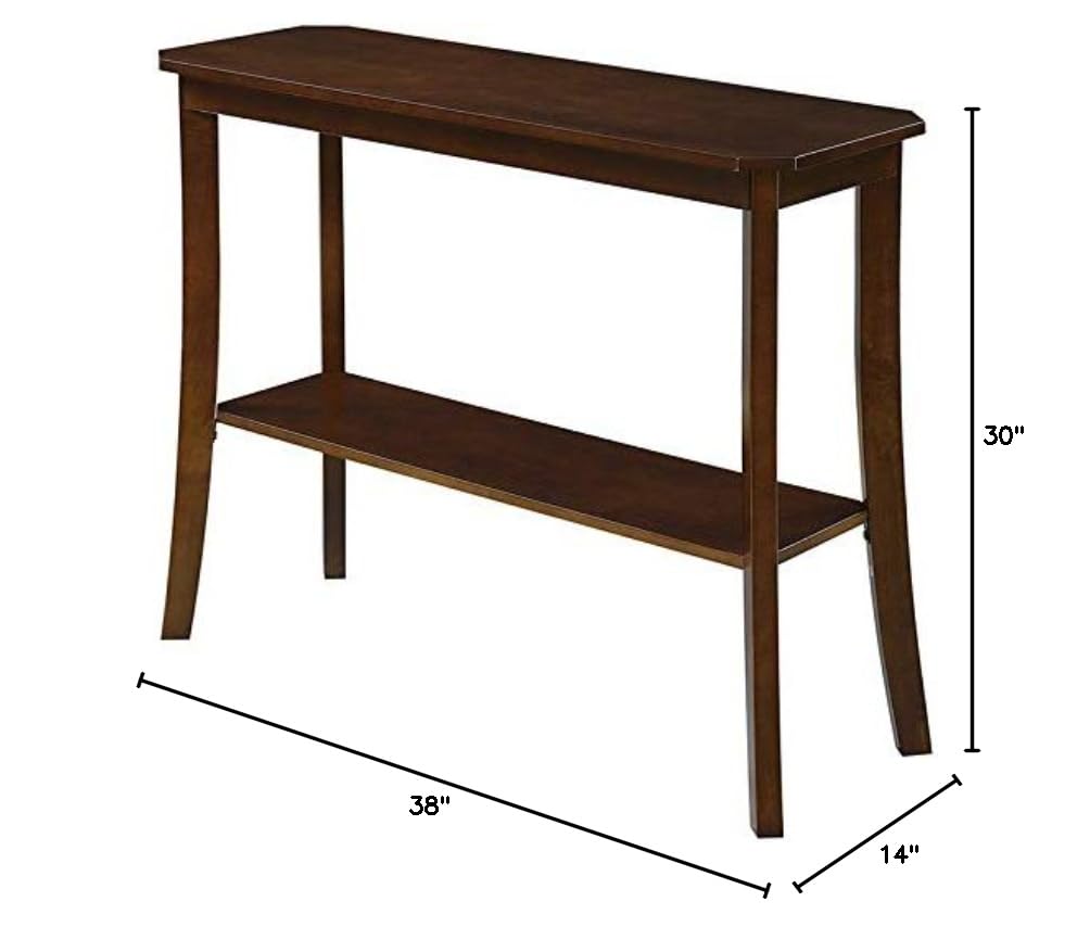 Pemberly Row Traditional Espresso Wood Console Table - Elegant Entryway Furniture for Hallway, Living Room & Foyer Decor