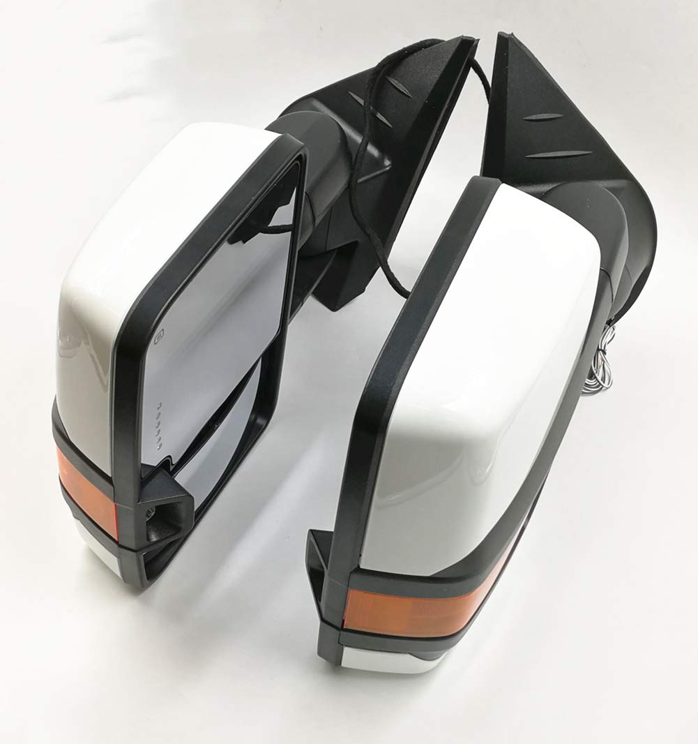 **Upgraded Power Heated Towing Mirrors for Chevy Silverado/GMC Sierra 99-02 - LED Signal & Backup Lights, Telescopic Design (Amber-White) - Perfect for Towing Trailers, Campers & Heavy Loads**