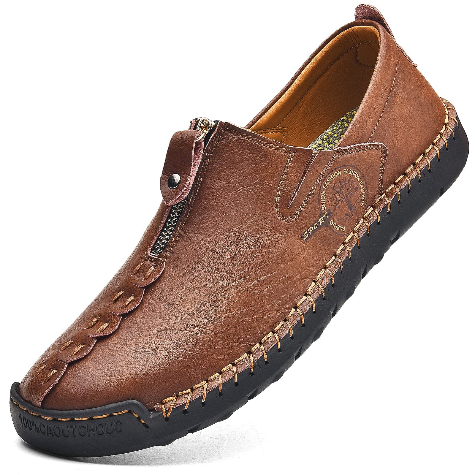 **Men's Casual Leather Slip-On Shoes – Breathable & Comfortable Walking Shoes for Men | Perfect for Travel, Work & Everyday Wear**