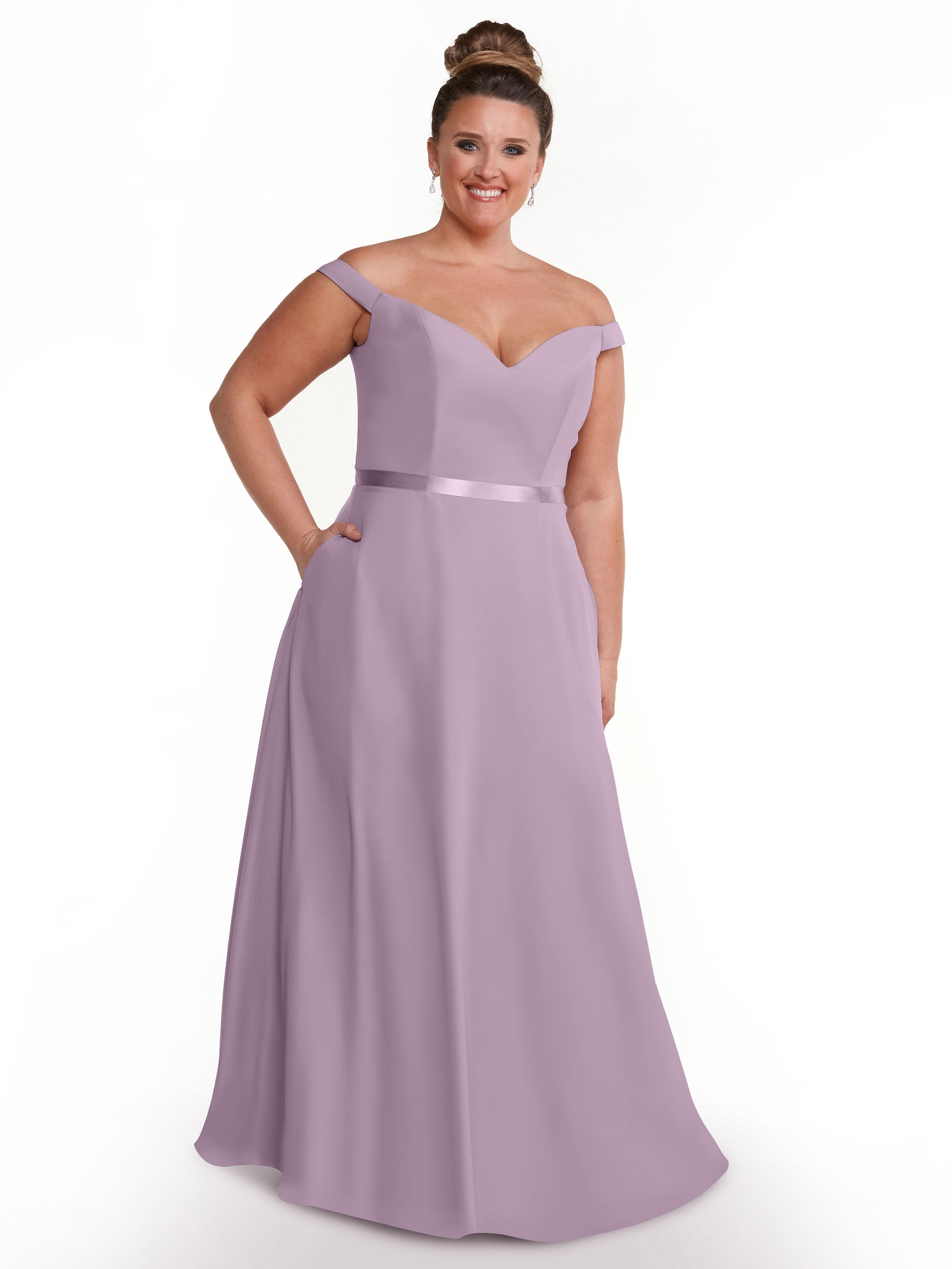 Elegant Off-the-Shoulder A-Line Chiffon Bridesmaid Dress with Sash - Size 80100 - Perfect for Weddings, Formal Events & Special Occasions