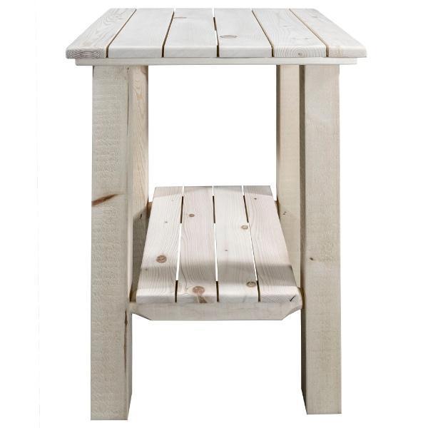 Rustic Homestead Exterior End Table - Outdoor Side Table for Patio, Garden, Porch & Deck - Weather-Resistant Accent Table for Coffee, Books & Decor