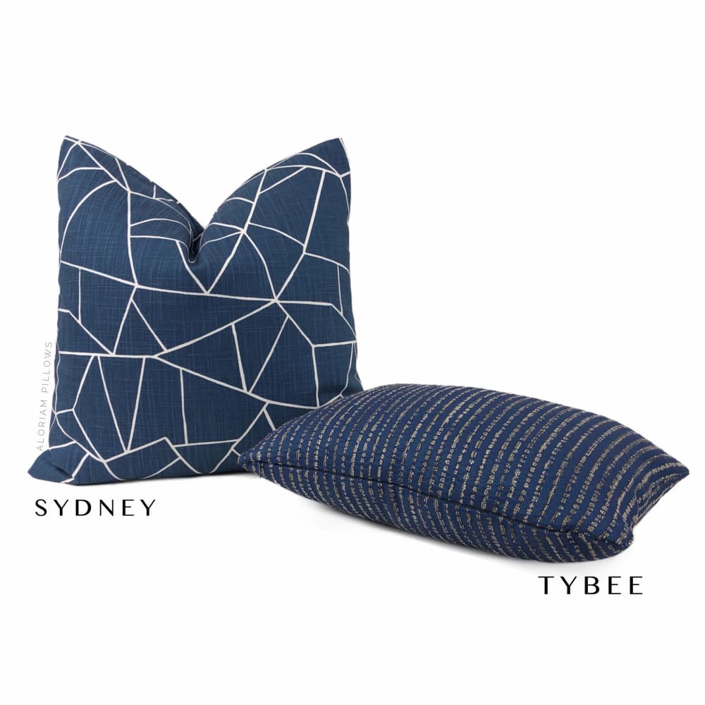 Tybee Ocean Blue Beige Brown Textured Stripes Decorative Pillow Cover - Soft Cotton Linen Blend - 18x18 Inches - Fabric by the Yard Available - Perfect for Coastal Living Room, Beach House Decor & Boho Bedroom Accent