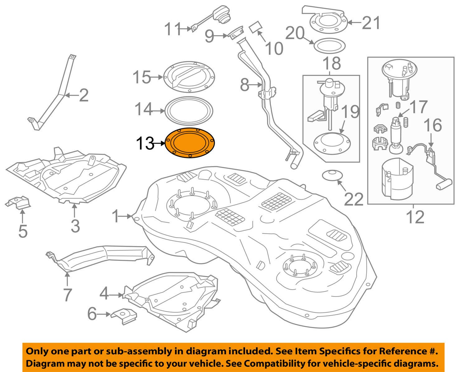 Genuine Subaru 42025AG050 Fuel Tank O-Ring Seal Replacement Part - Perfect for Subaru Forester, Outback, Legacy & Impreza Fuel System Repair