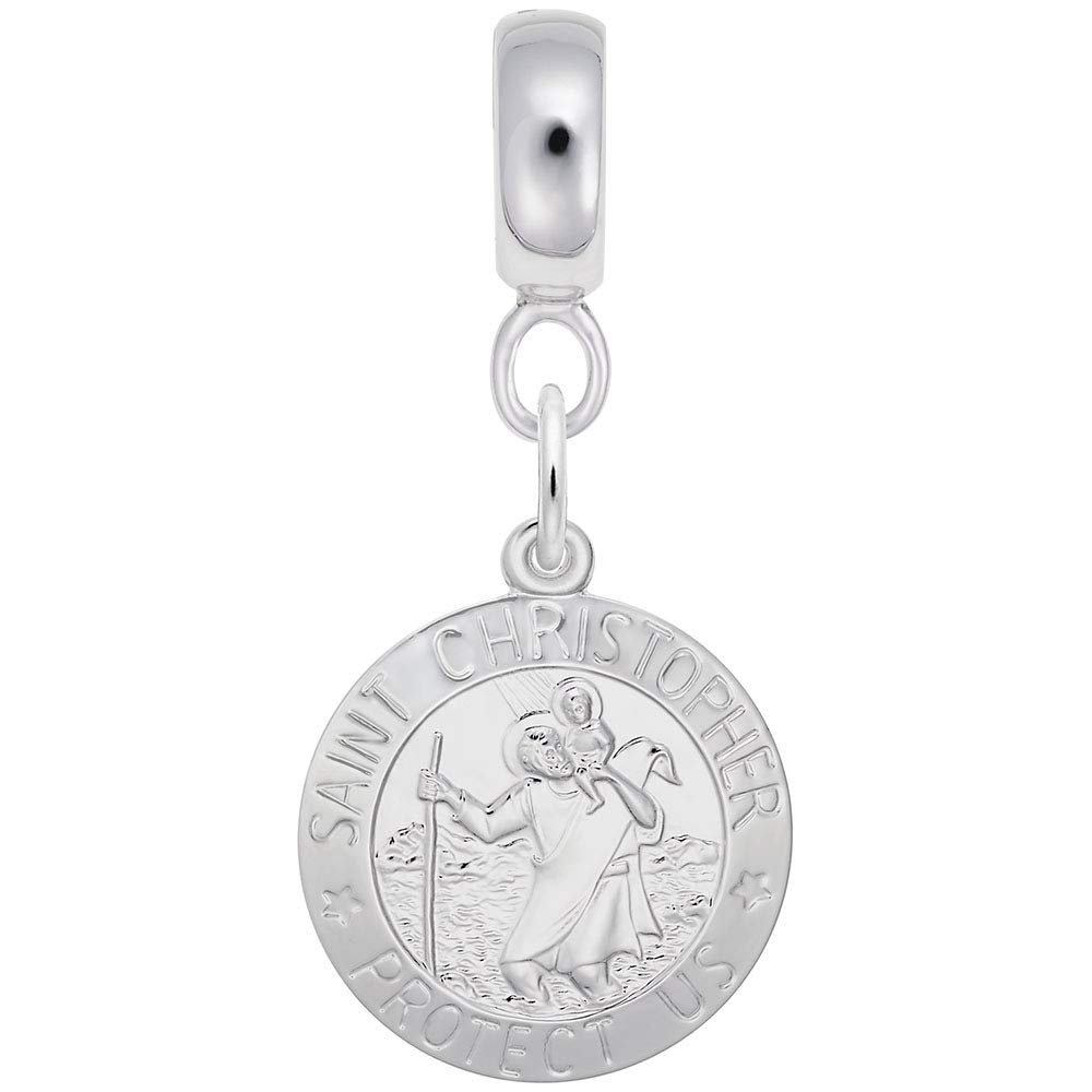 St. Christopher Charm Dangle Beads for Jewelry Making - Religious Pendant for Bracelets, Necklaces & DIY Craft - Perfect for Gifts, Travel Protection & Faith-Based Accessories