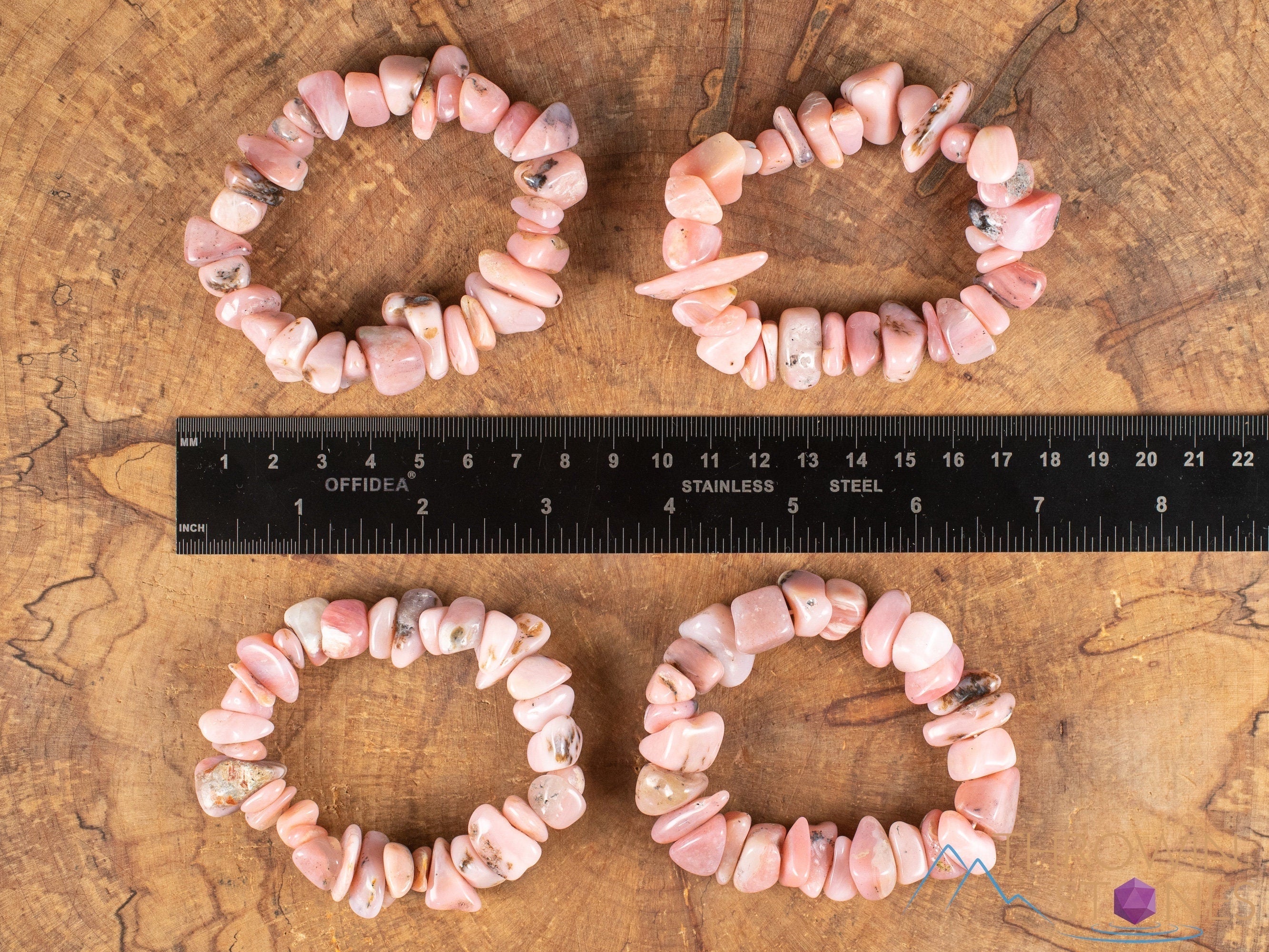 Handmade Peruvian Pink Opal Crystal Bracelet - Natural Healing Stone Chip Beads for Women, Spiritual Jewelry Gift for Meditation, Yoga & Positive Energy