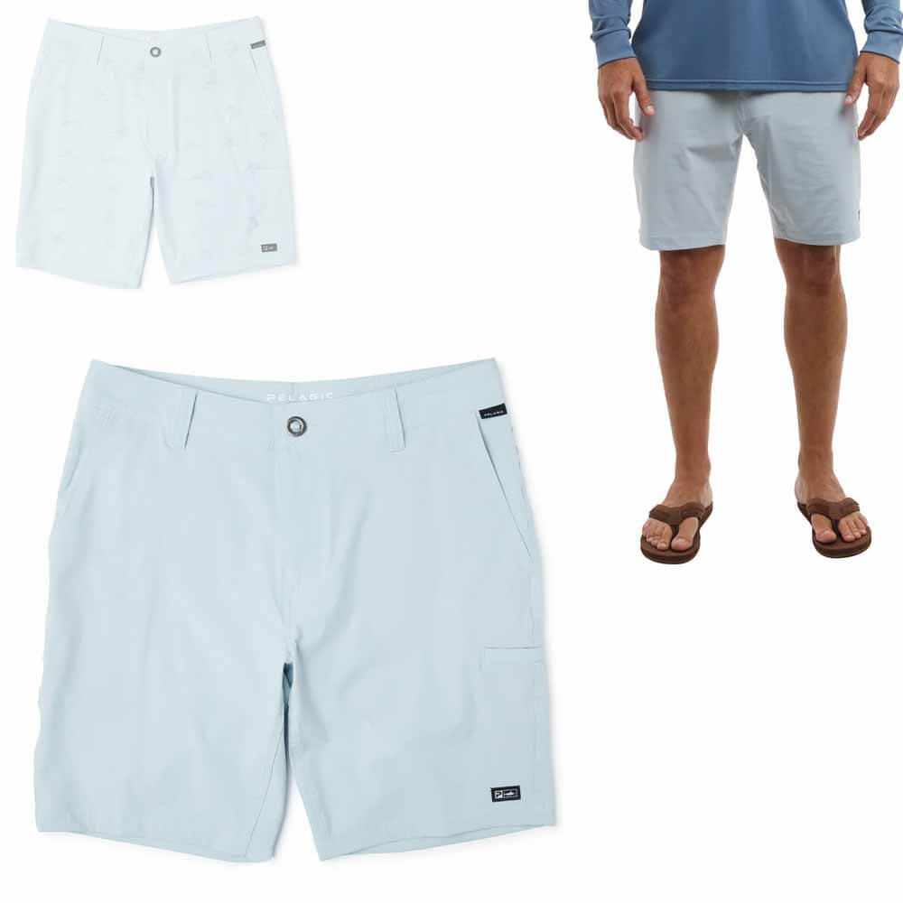 Pelagic Mako Deep Sea 19 Blue Fog Short - Premium Fishing Shorts for Deep Sea & Offshore Angling - Perfect for Saltwater Fishing, Boat Trips, and Outdoor Adventures
