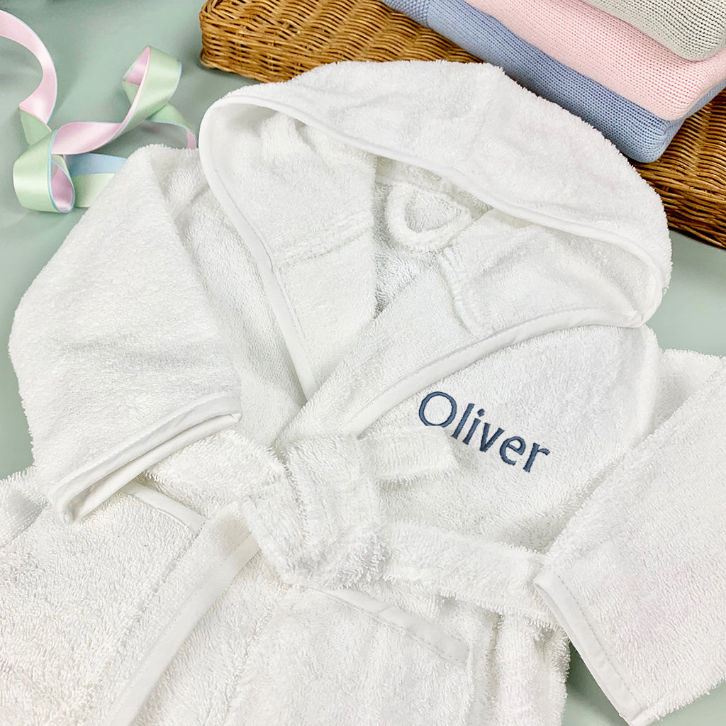 Personalized Baby Bathrobe for 1-2 Year Olds - Soft & Cozy Blue Hooded Robe for Toddlers - Perfect for Bath Time, Spa Days & Snuggling at Home