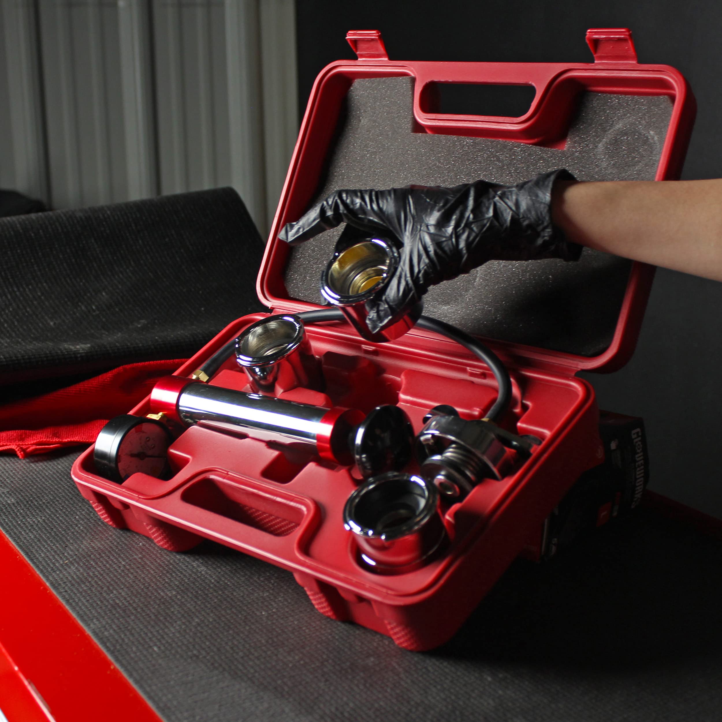 ABN Radiator Pressure Tester Kit with Cap Tester Adapter - Professional Coolant System Diagnostic Tool for Cars, Trucks & Vehicles - Detect Leaks & Test Radiator Caps (Ideal for Mechanics & DIY Auto Repair)