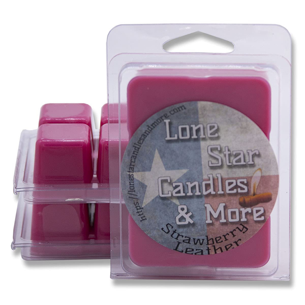 Premium Strawberry Leather Soy Wax Melts - Strong Scent, 18 Cubes - USA Made for Home Fragrance