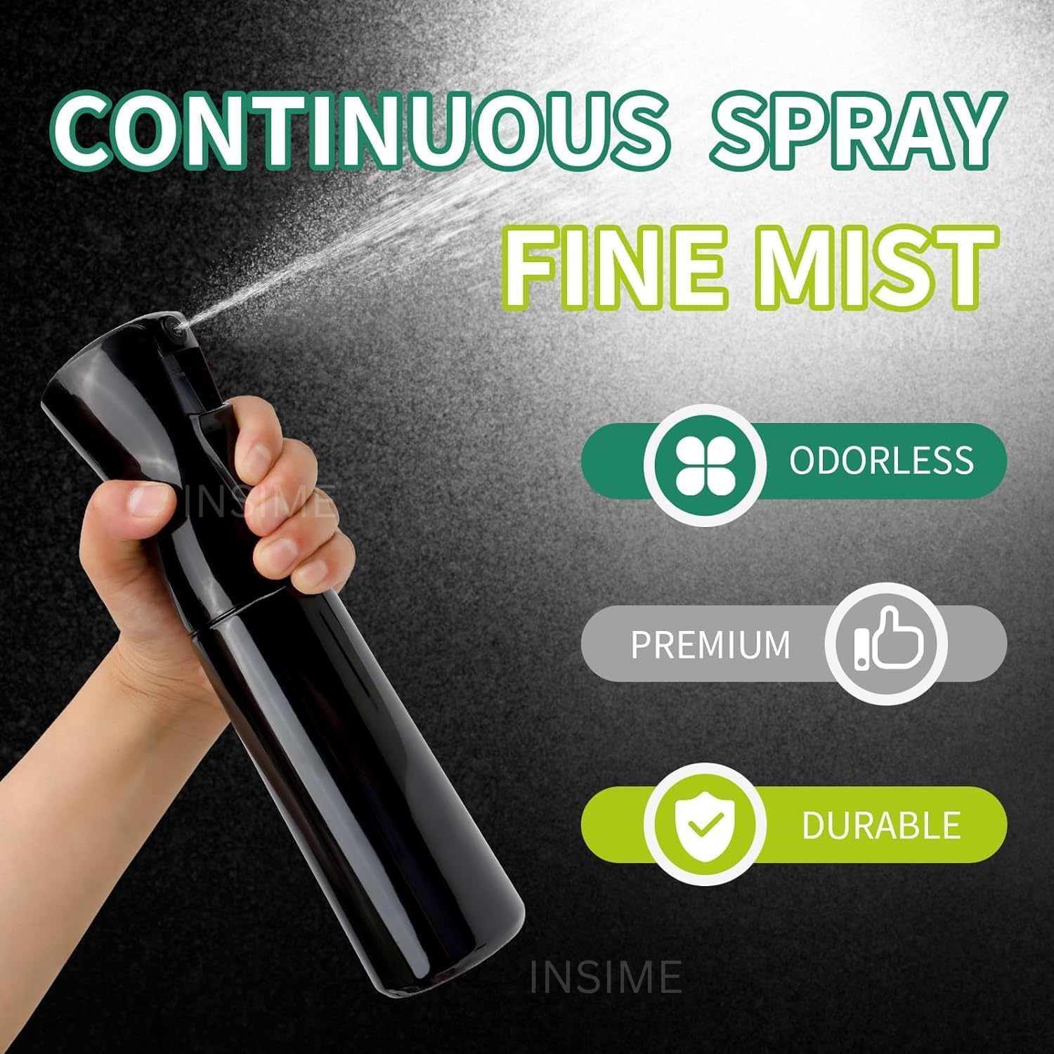 INSIME Nano Mist Spray Bottle for Hair & Face - Premium Salon Quality Water Mist Sprayer for Women & Men - Small Empty Refillable Bottle for Hair Care, Facial Toner & Makeup Setting (Transparent) - Perfect for Travel, Gym & Daily Skincare Routine
