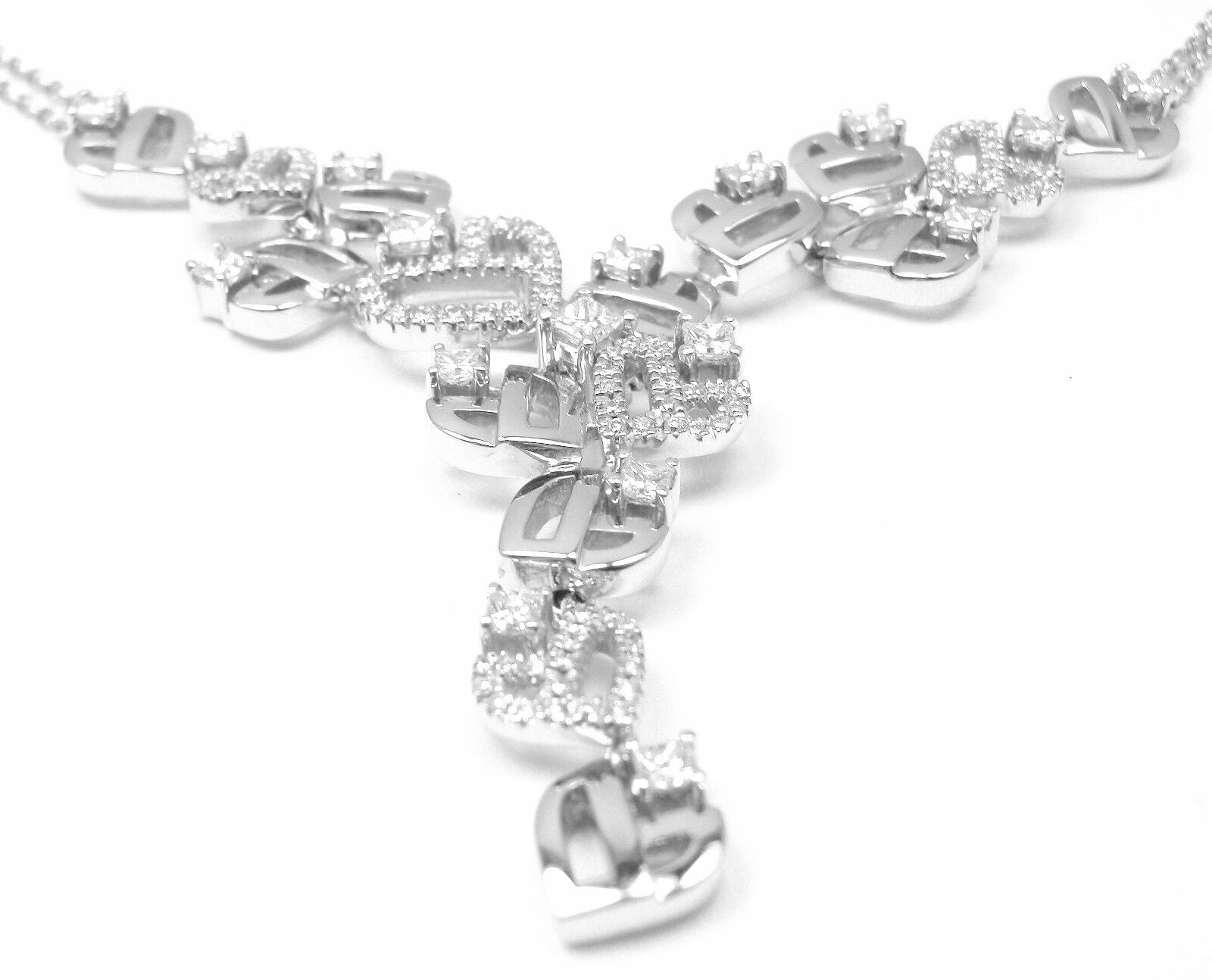 Authentic Damiani 18k White Gold Diamond Drop Necklace for Women | Elegant Pendant Jewelry Gift for Anniversary, Wedding & Special Occasions