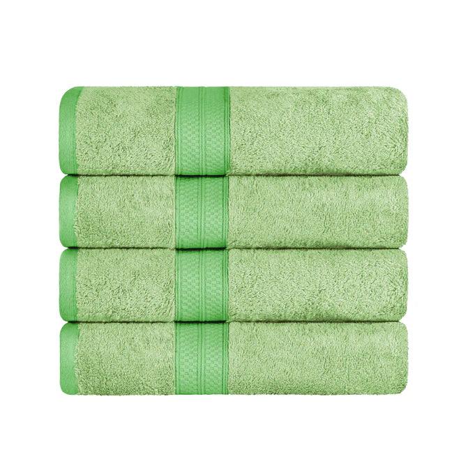 Ultra Soft Rayon Bamboo Cotton Blend 4-Piece Bath Towel Set | Premium Absorbent Quick-Dry Towels for Spa, Bathroom & Beach
