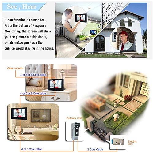 7-Inch Wired Video Intercom System with HD Camera & Electronic Door Lock - Secure Home Entry Solution for Apartments, Offices, and Gated Communities