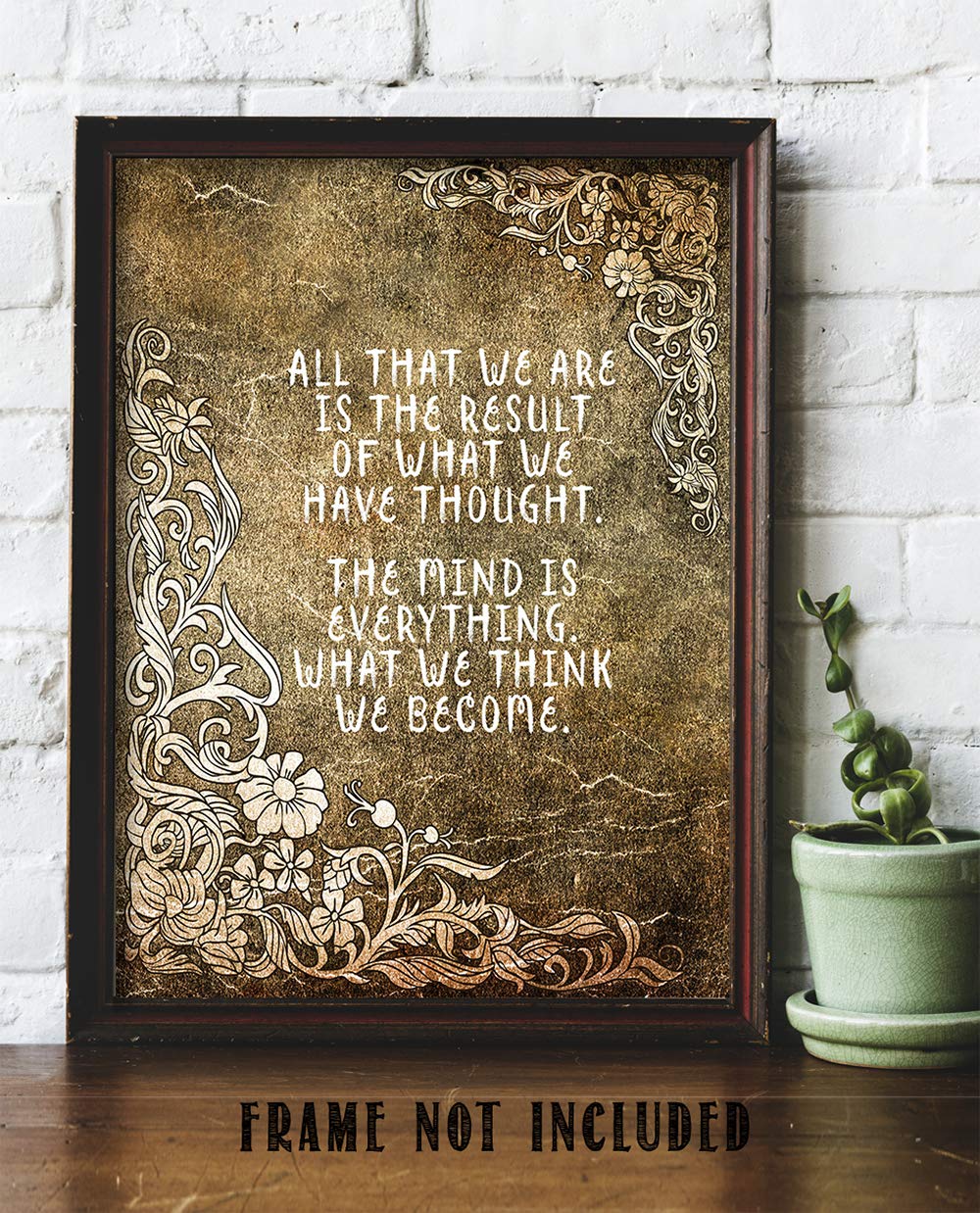 11x14 Buddha Quote Gallery Art Print - Inspirational & Motivational Wall Art for Office Decor | Perfect for Women's Workspace, Meditation Room & Home Office
