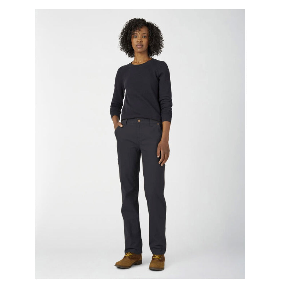 Dickies Stretch Duck Women's Carpenter Work Pants FD2700 - Durable & Comfortable Black Workwear for Construction, Woodworking & DIY Projects