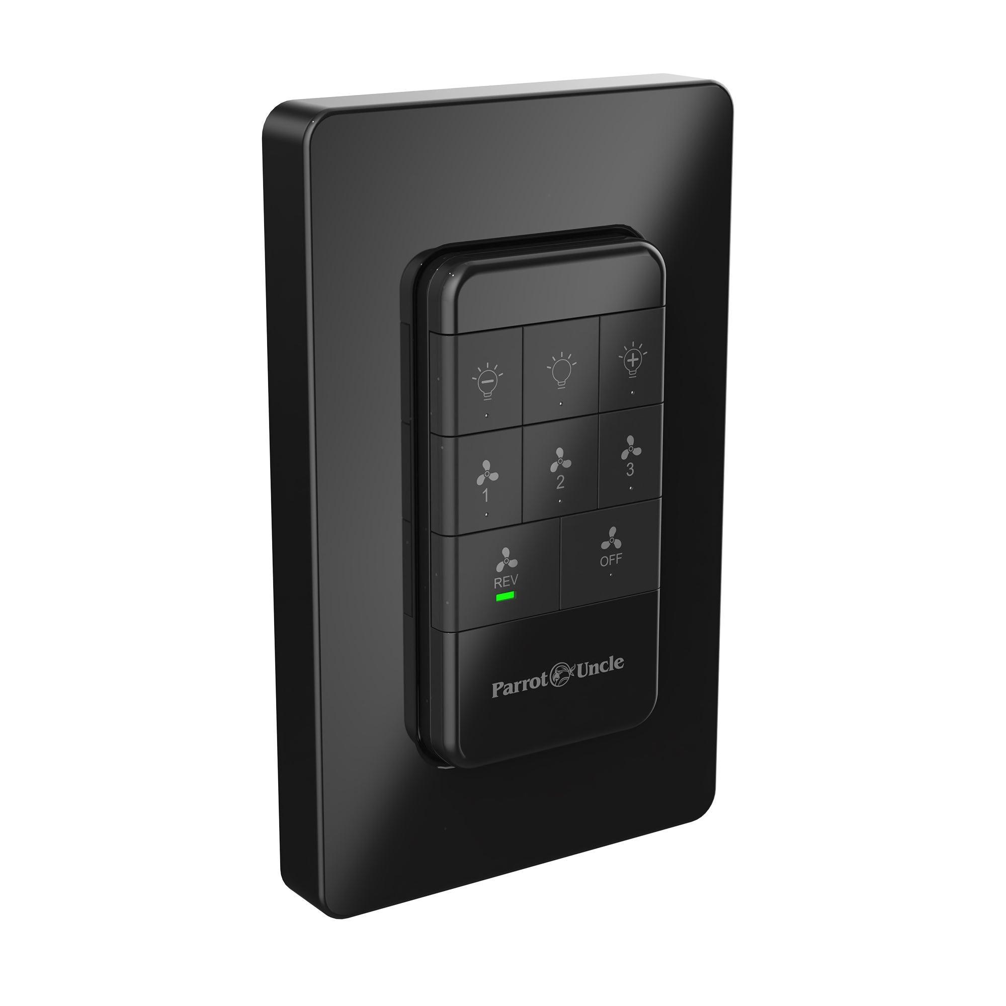Parrot Uncle Ceiling Fan Remote Control and Receiver Kit with Wall Holder GA020 - Wireless Fan Control for Bedroom, Living Room & Office - Easy Installation & Universal Compatibility