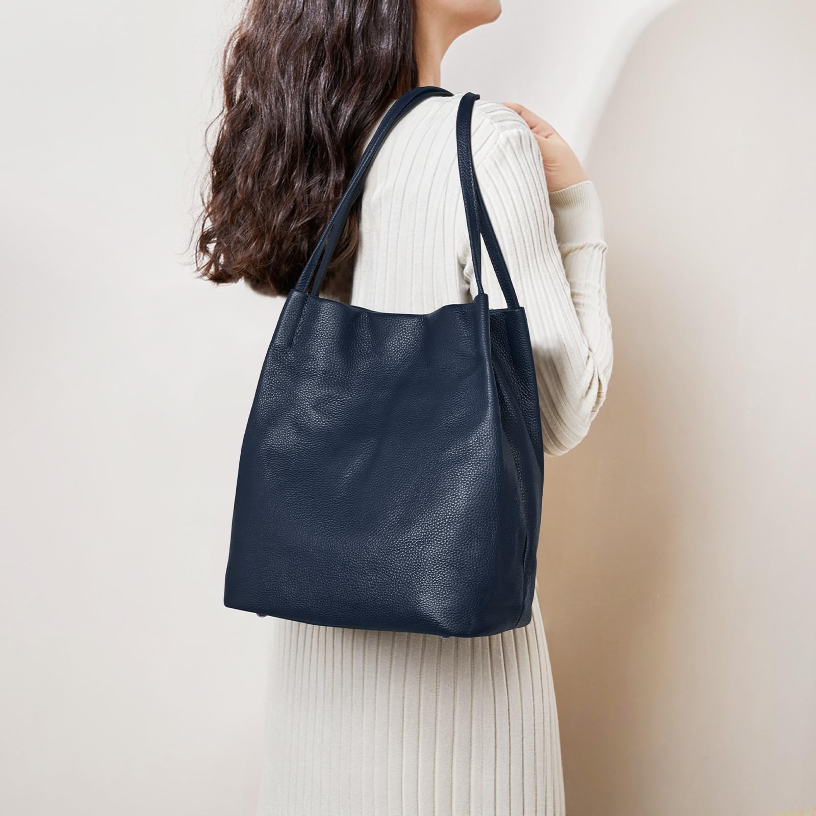 **Kattee Women's Soft Leather Tote Shoulder Bag – Magnetic Snap Closure – Stylish Handbag for Work, Travel & Everyday Use**